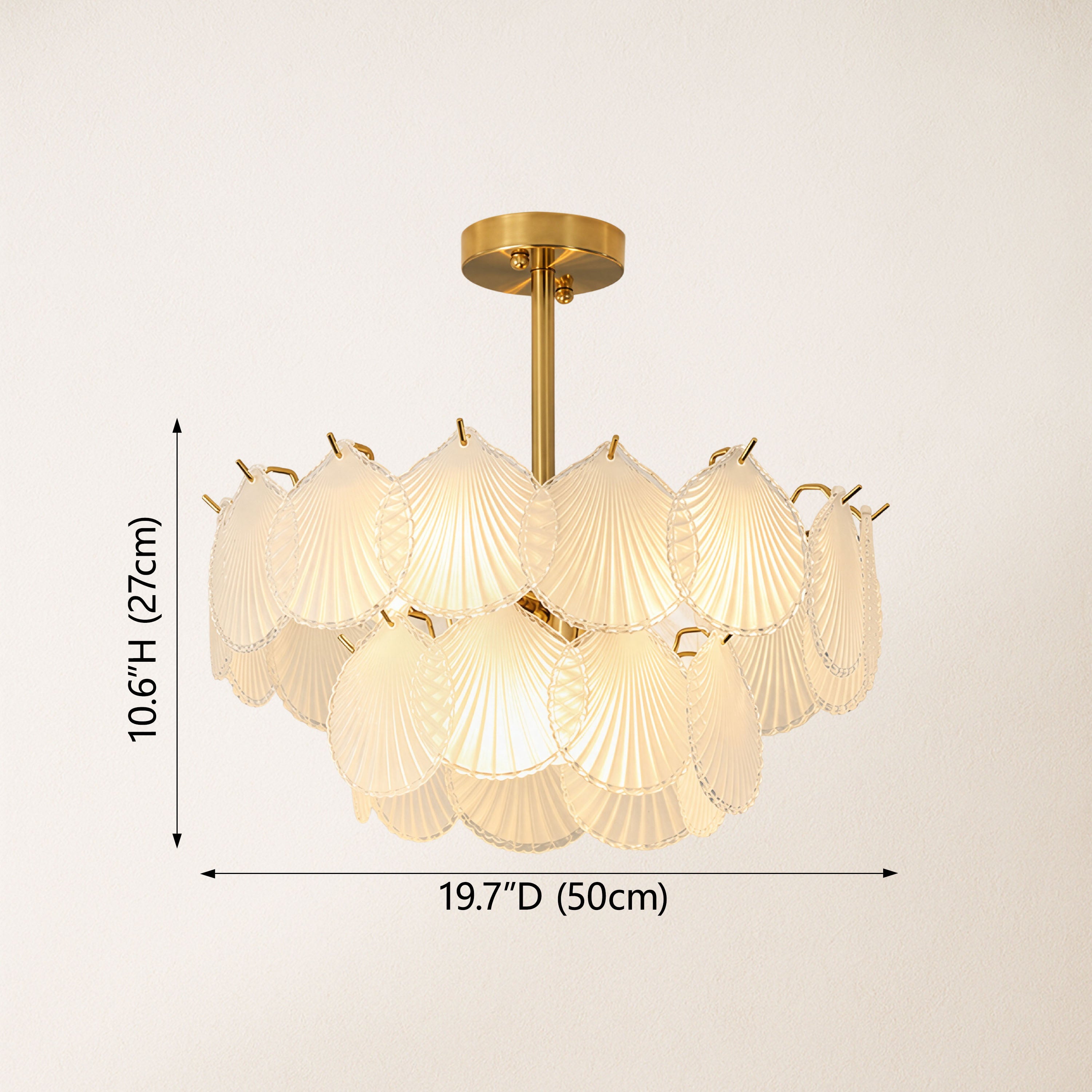 Marivelle Luxury Shell Glass Chandelier