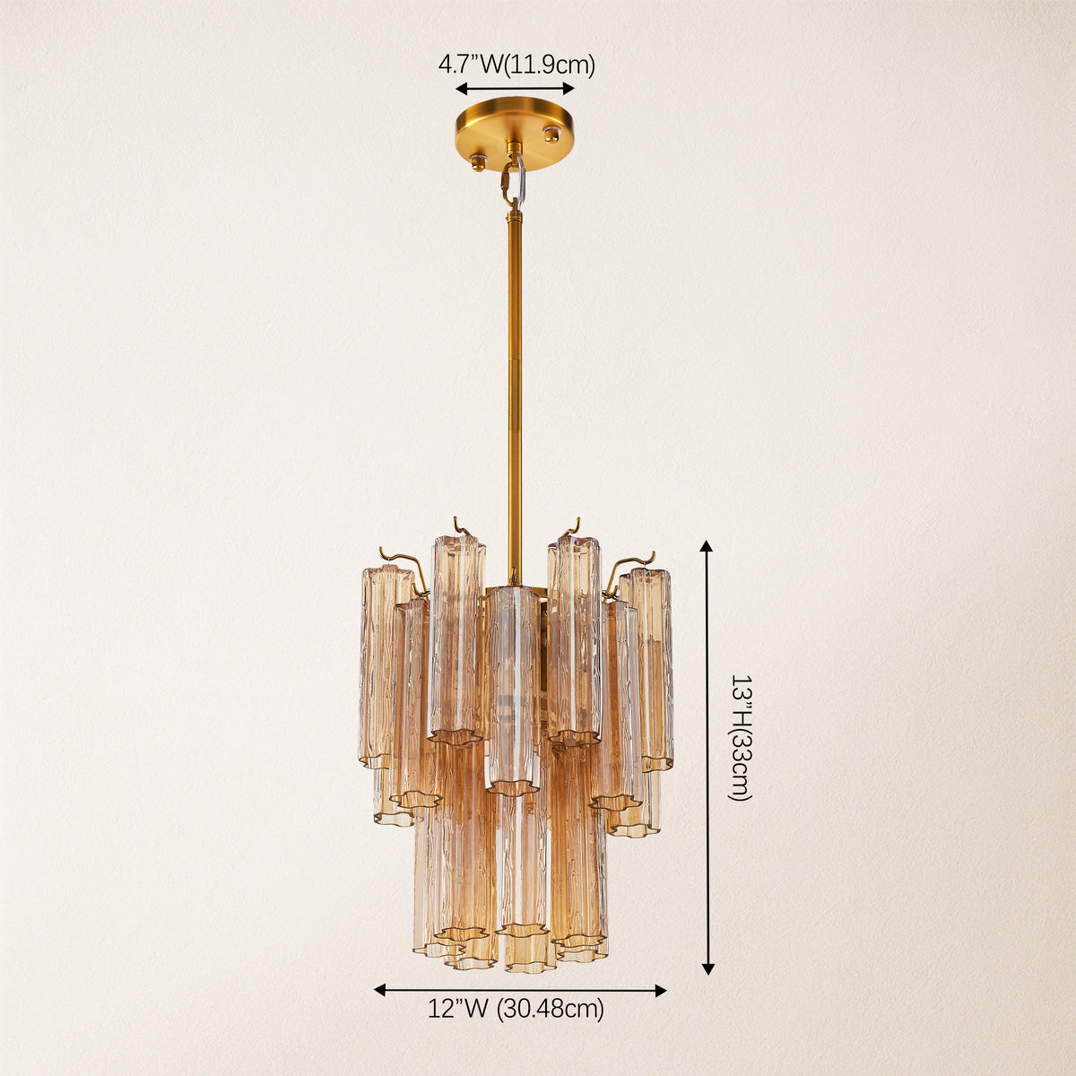 Dawel Glass Round Chandelier 12"D