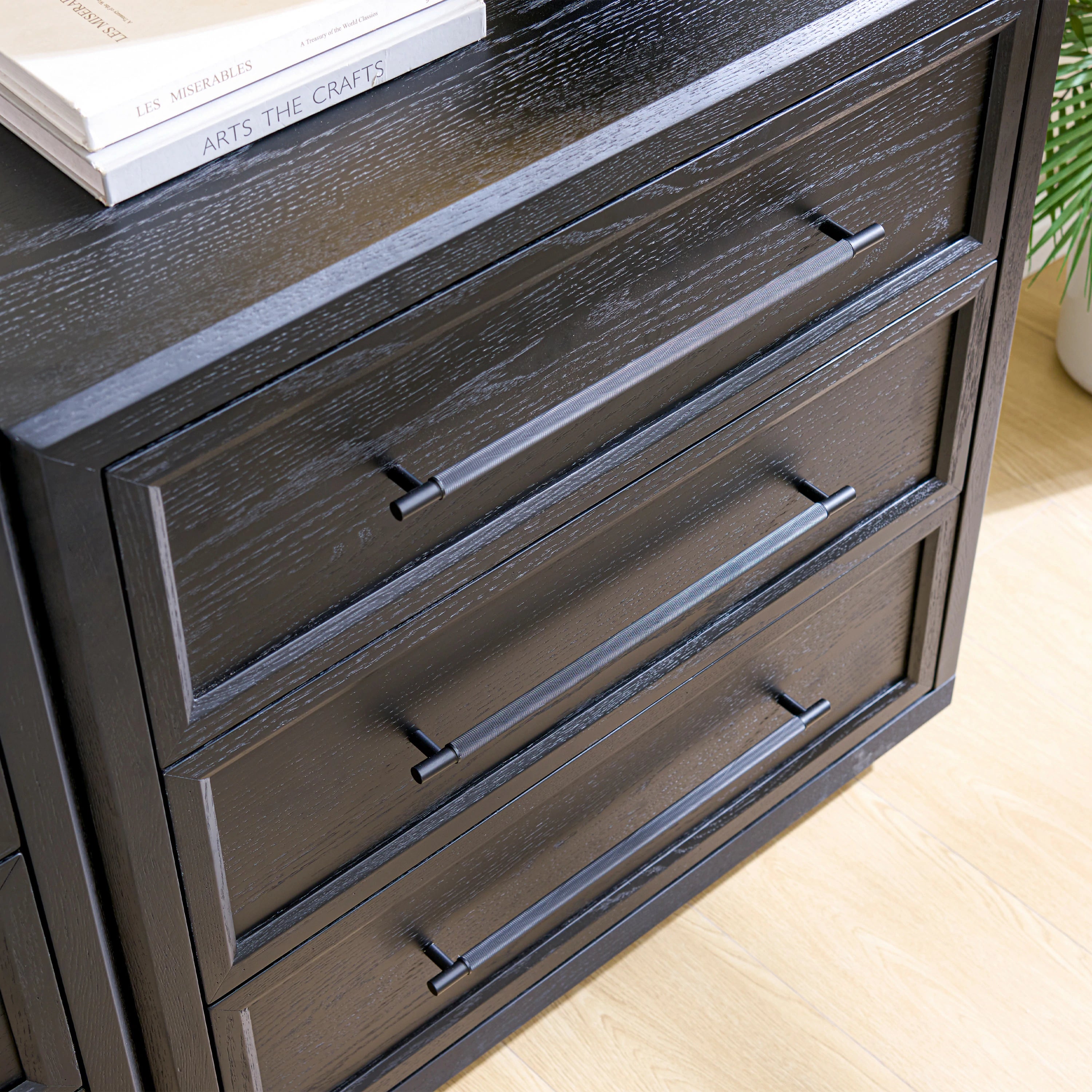 Alvar 61″ Oak 6-Drawer Chest(Set of 2)