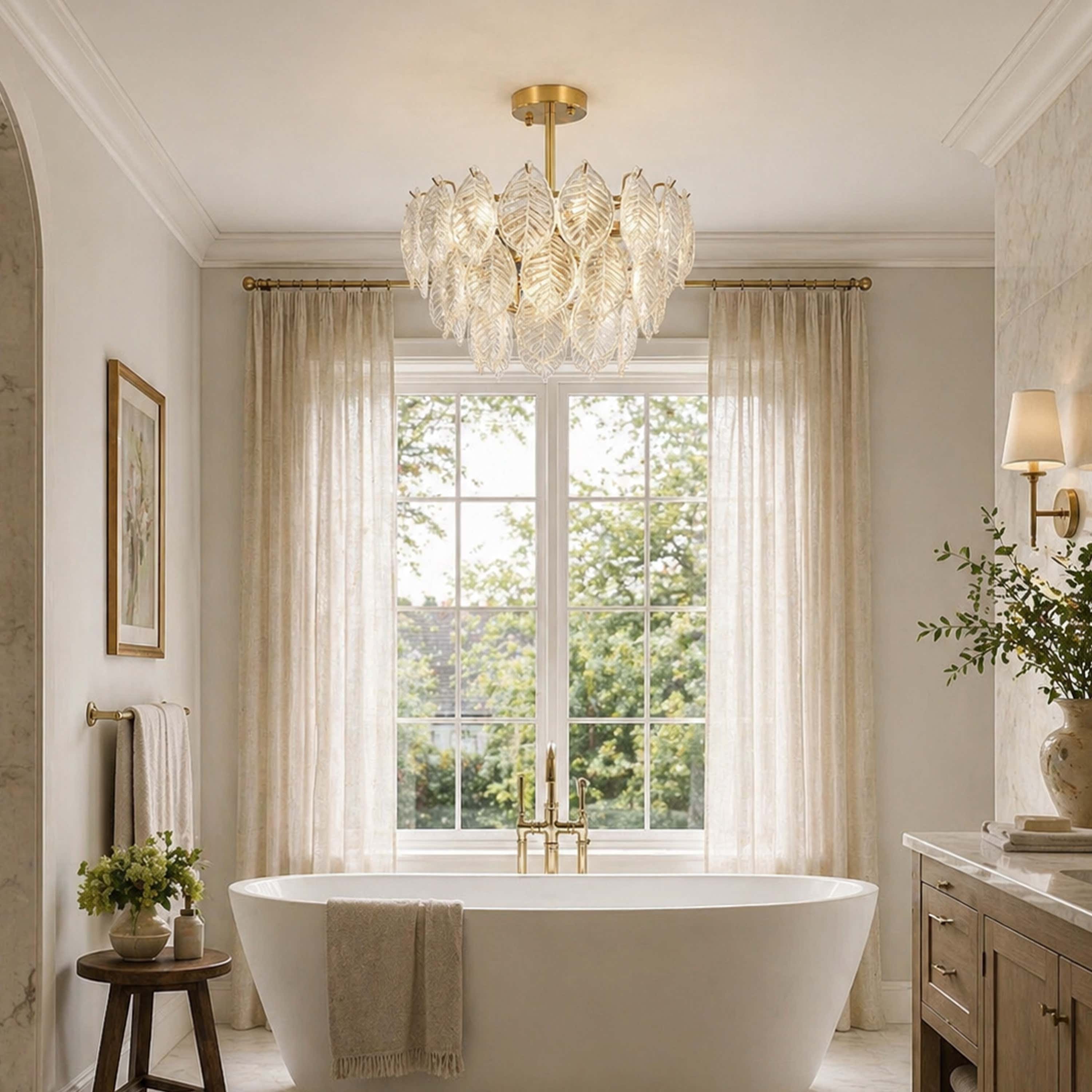 Sylvara Leaf Glass Chandelier