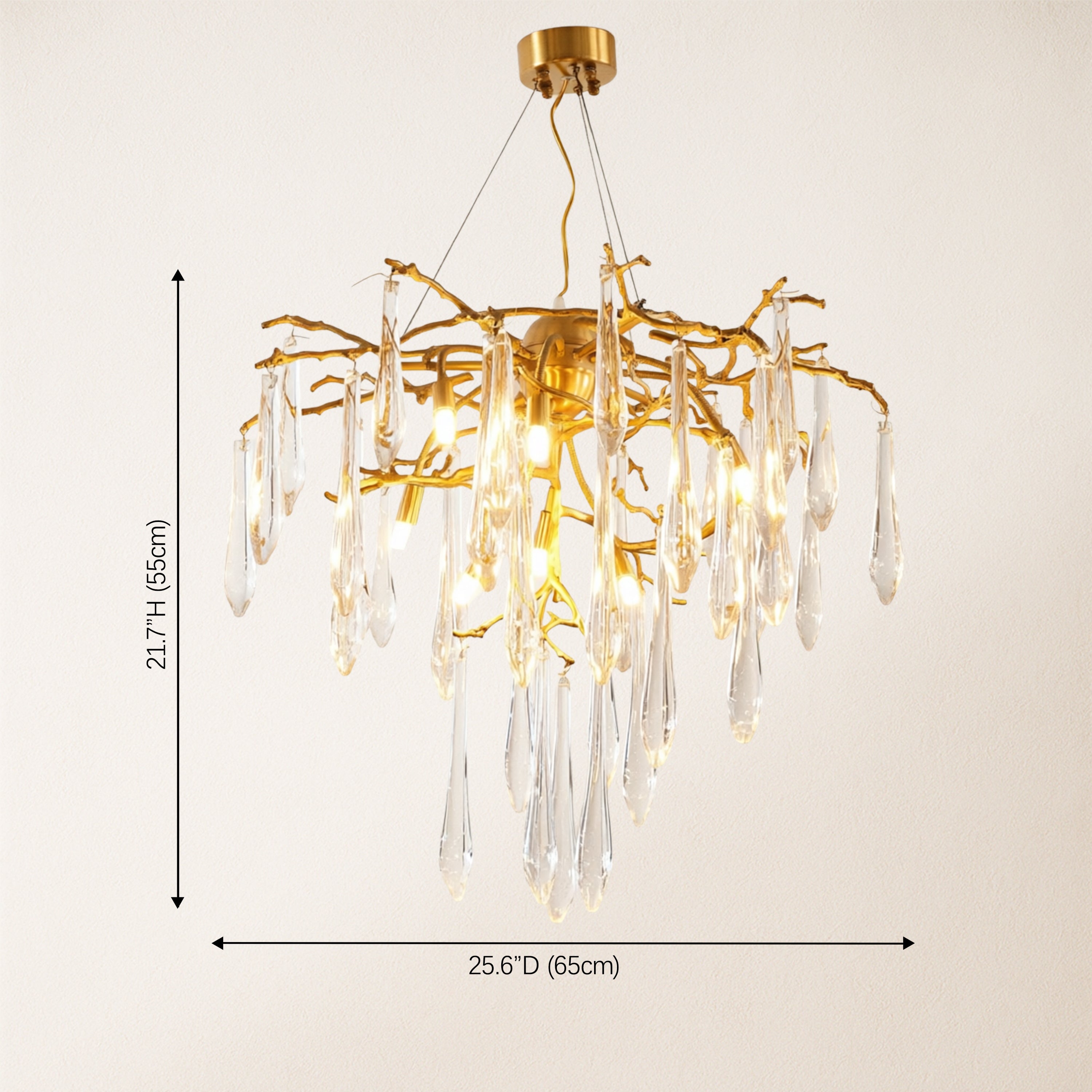Aurevia Crystal Branch Round Chandelier