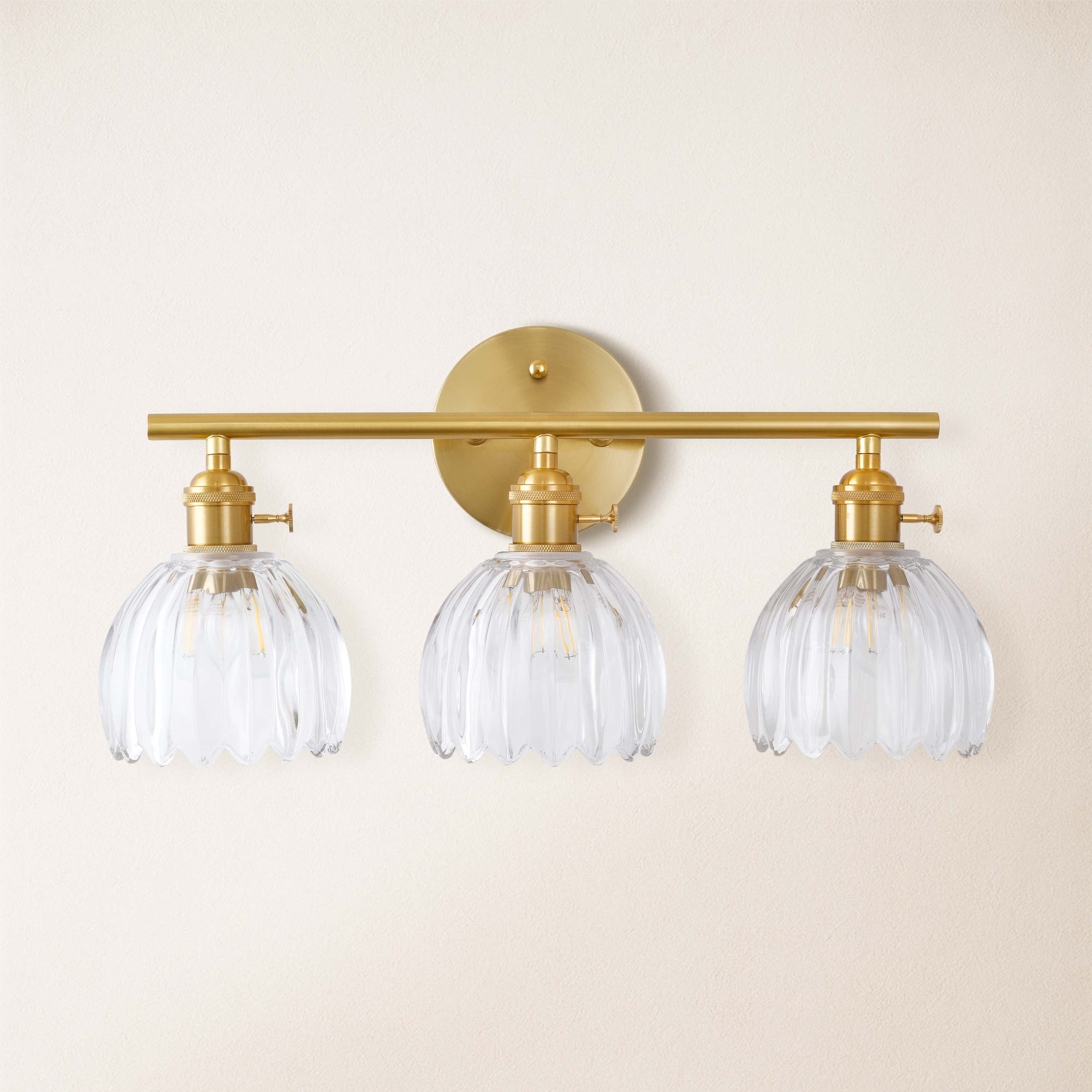 Orbixa Clear Glass 3-Lights Wall Sconce 47.7cm W