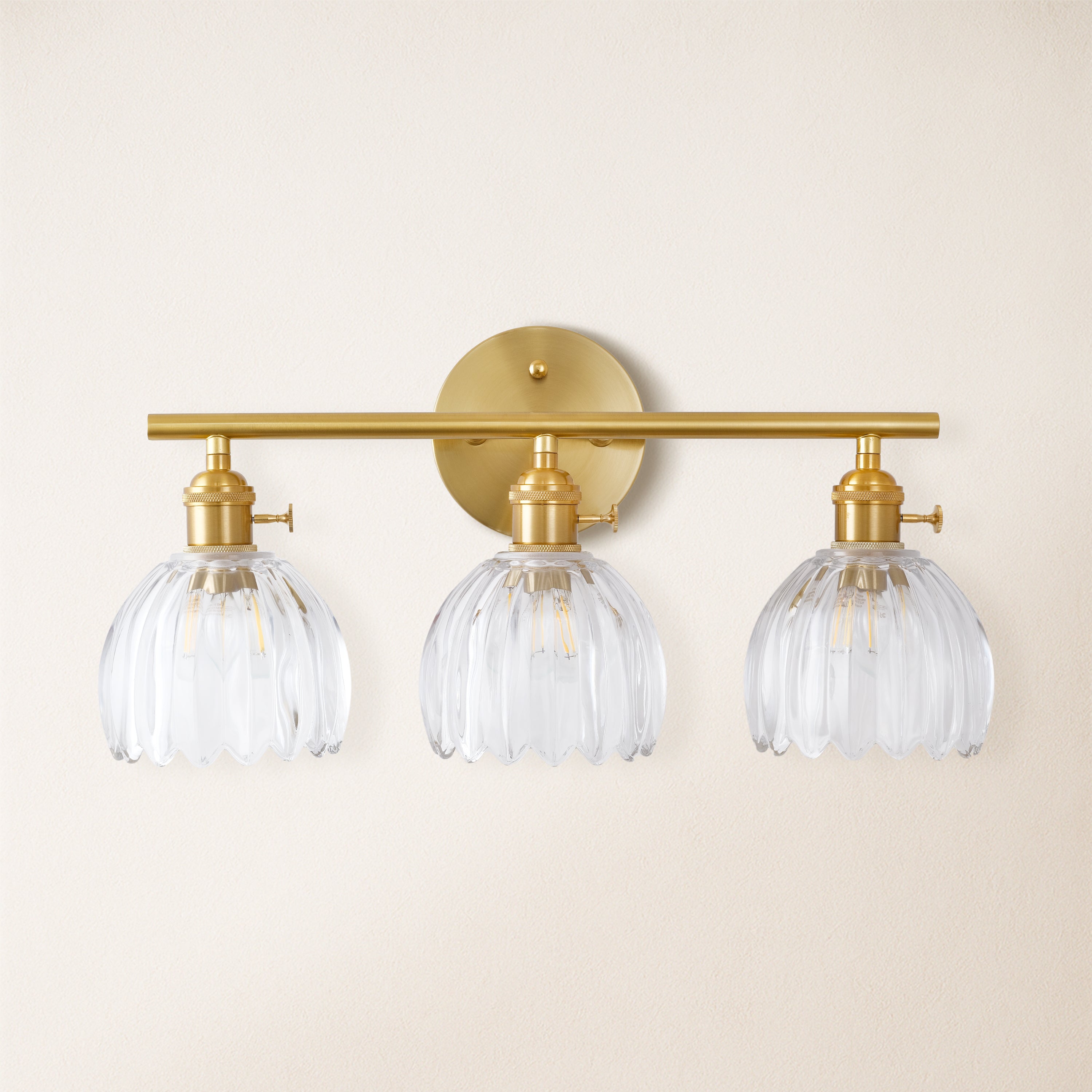 Orbixa Clear Glass 3-Lights Wall Sconce 47.7cm W
