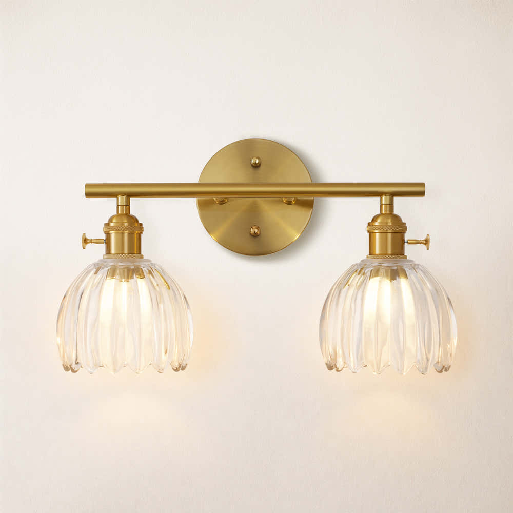 Orbixa Clear Glass 2-Lights Wall Sconce 37.8cm W