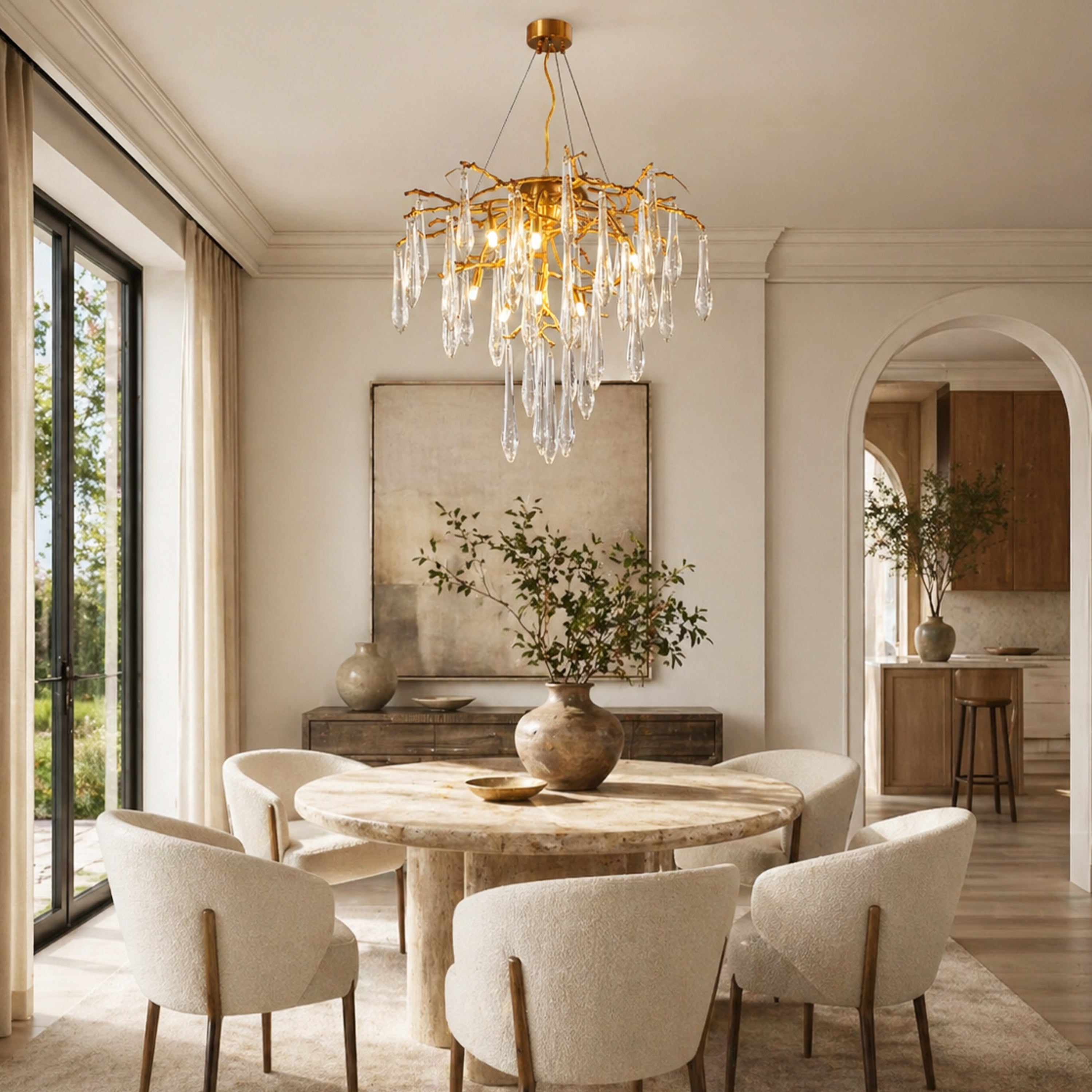 Aurevia Crystal Branch Round Chandelier