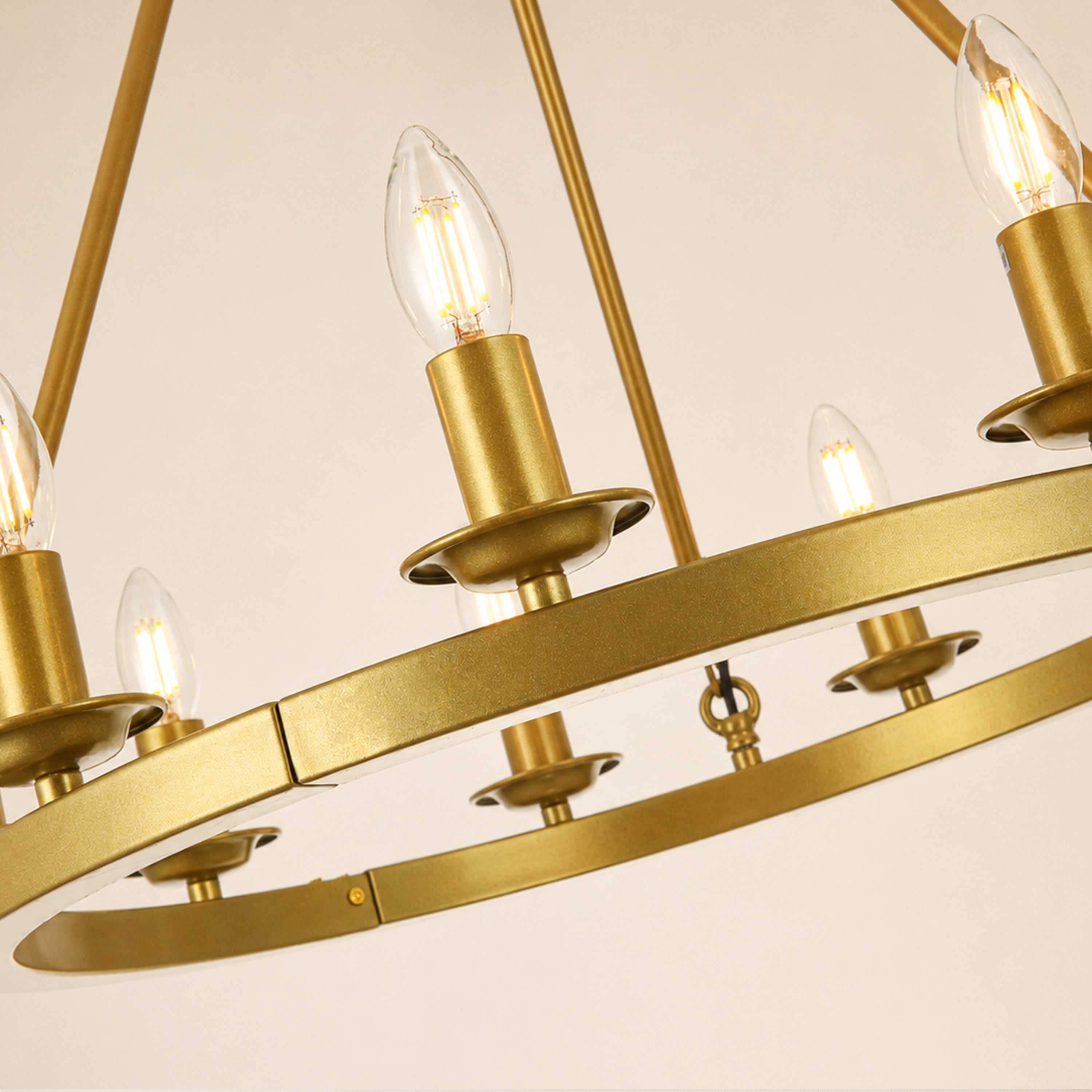 Wagon Wheel Candle Round Chandelier 26"D