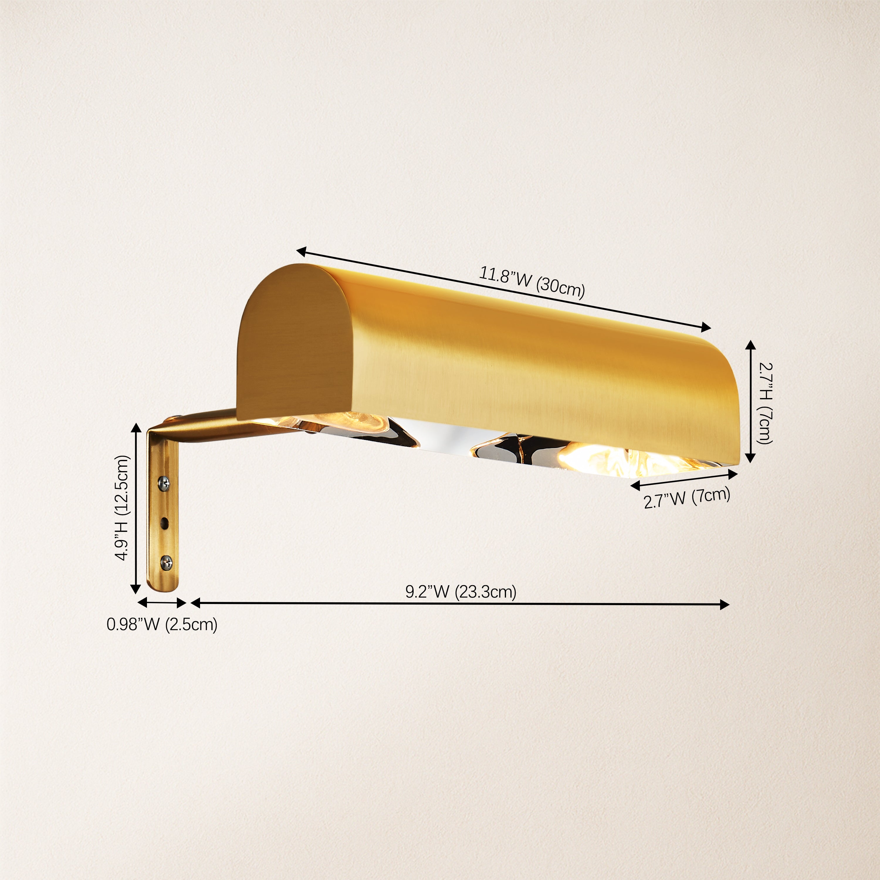 LumiArc Brass Gallery Picture Light 30cm W