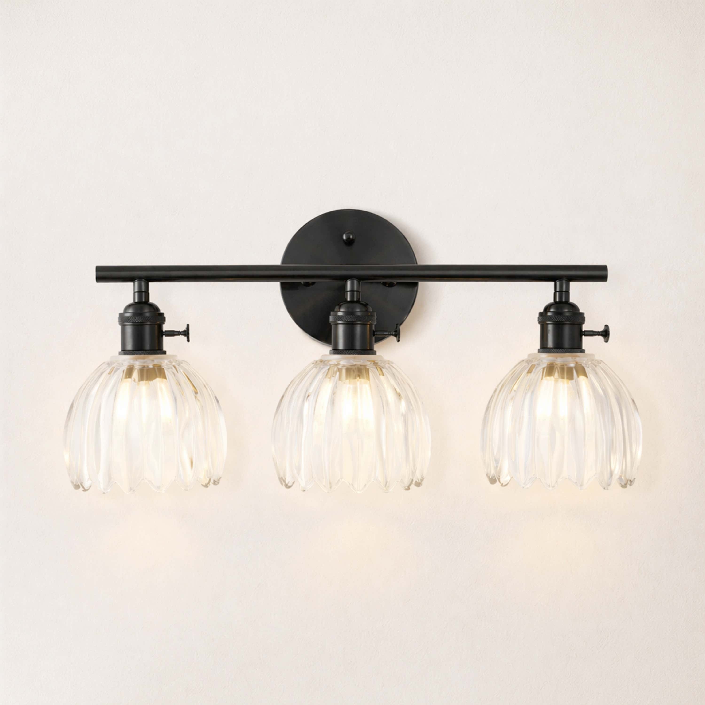 Orbixa Clear Glass 3-Lights Wall Sconce 47.7cm W