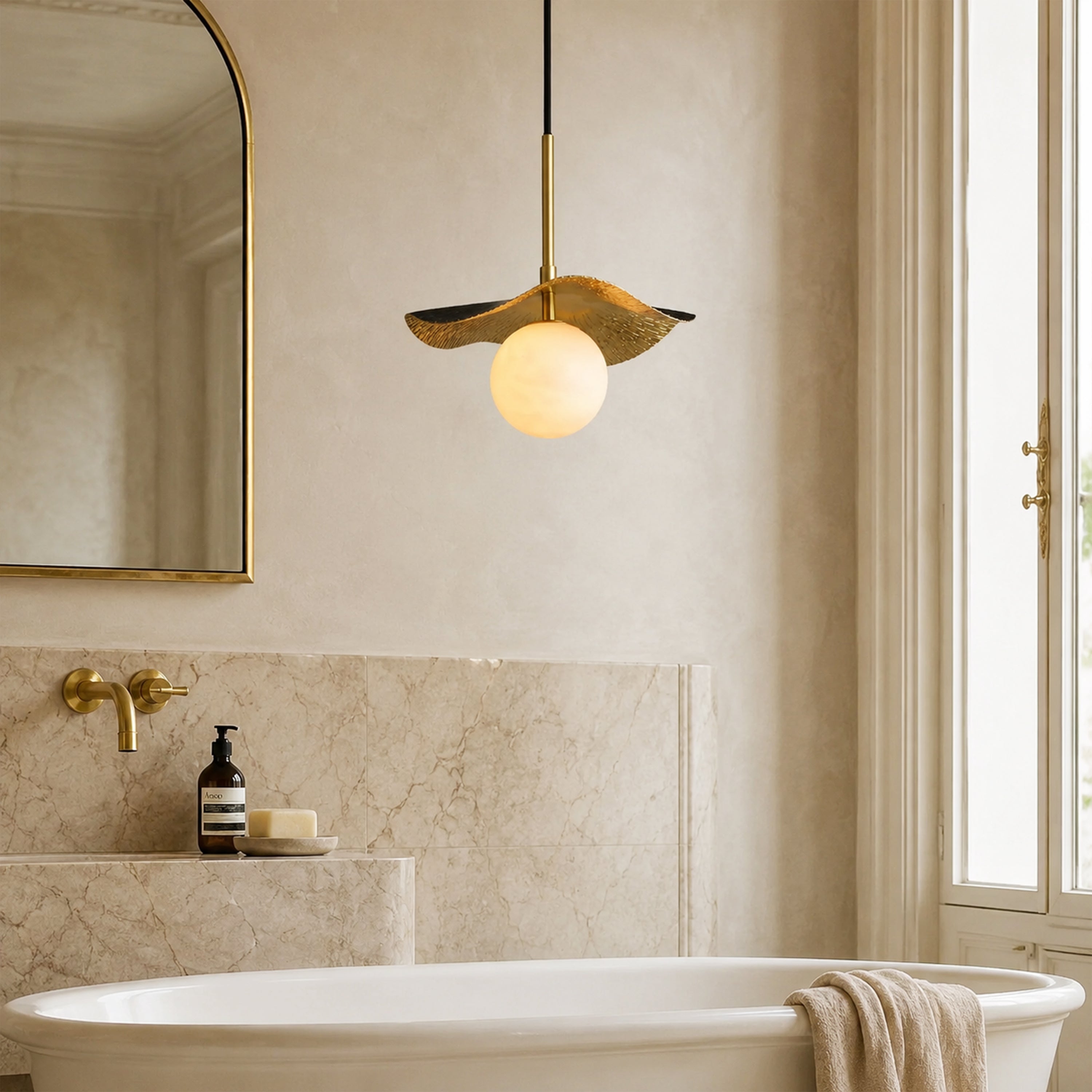 Ondine Alabaster Spherical Pendant Light