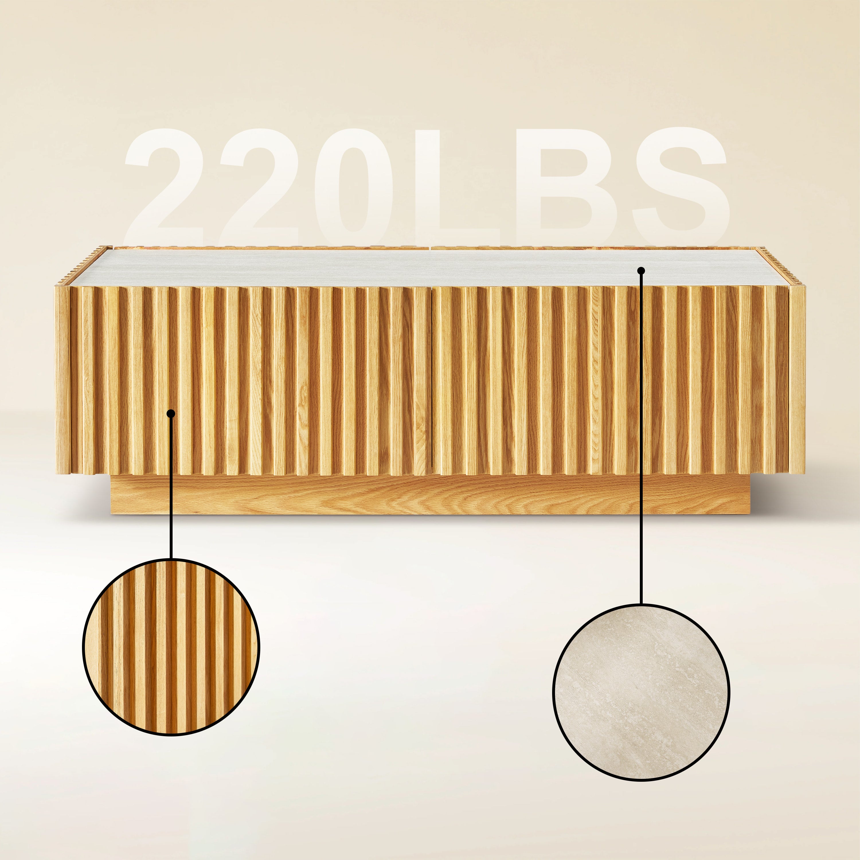 Isla Oak Rectangle Coffee Table 47"