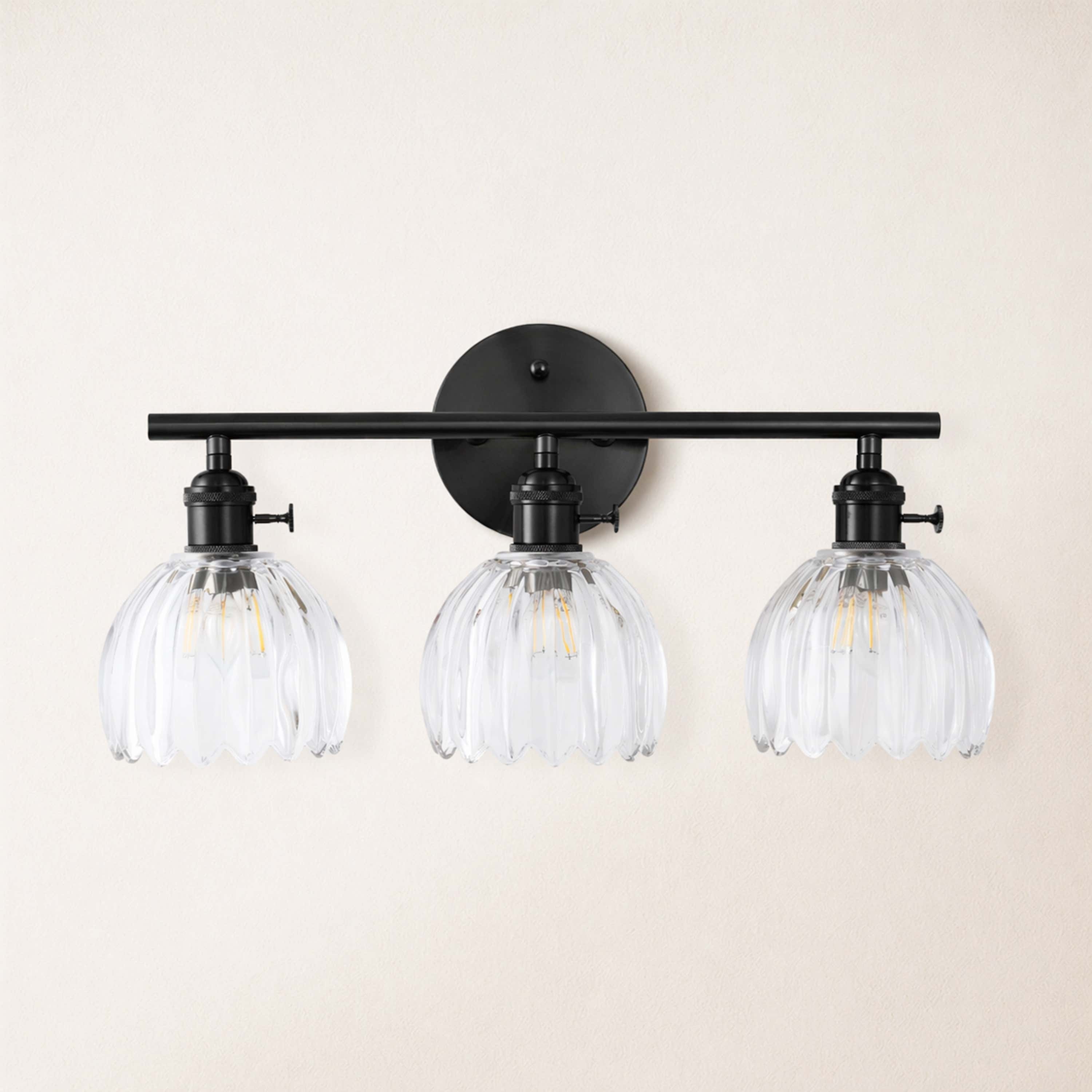 Orbixa Clear Glass 3-Lights Wall Sconce 47.7cm W
