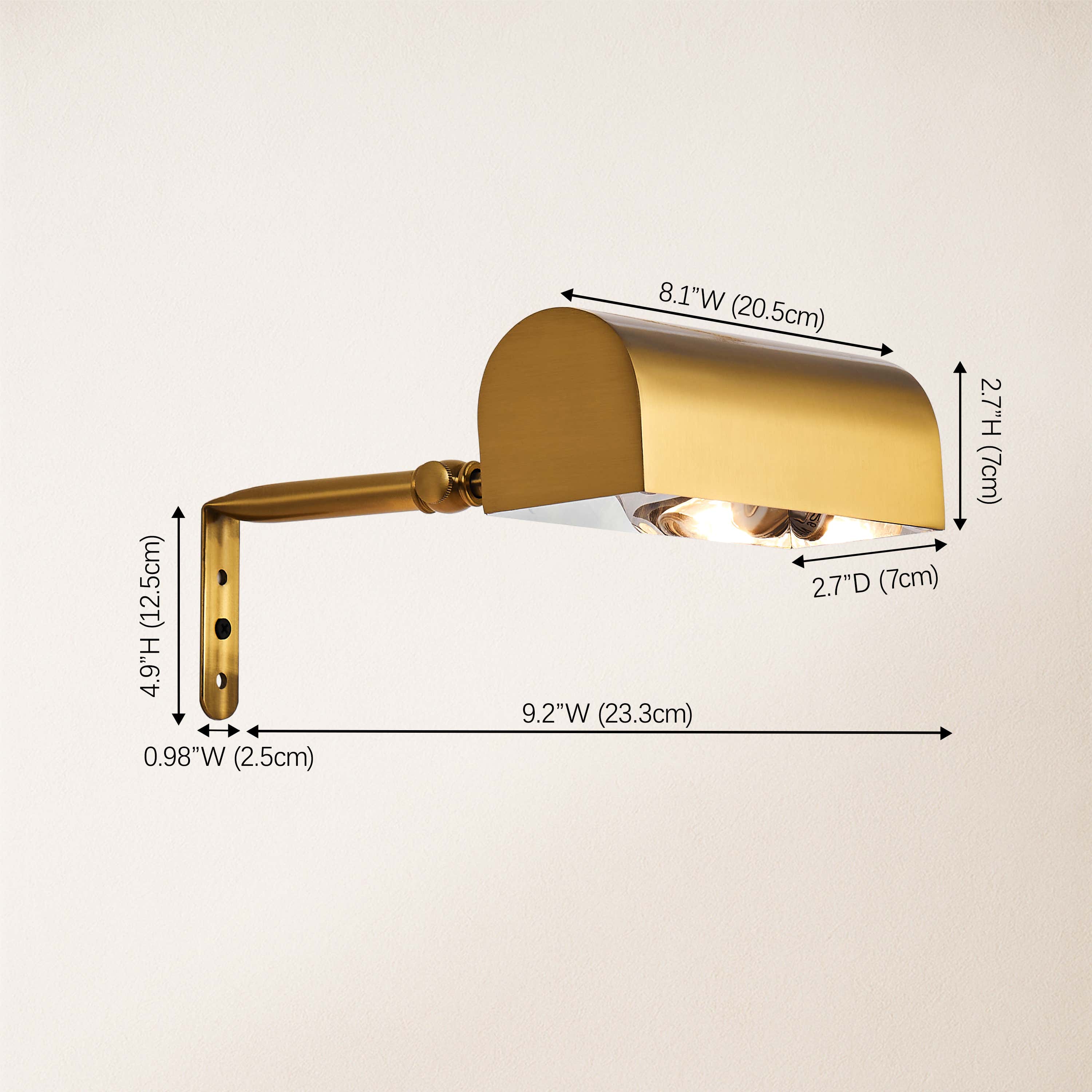 LumiArc Brass Gallery Picture Light 20.5cm W