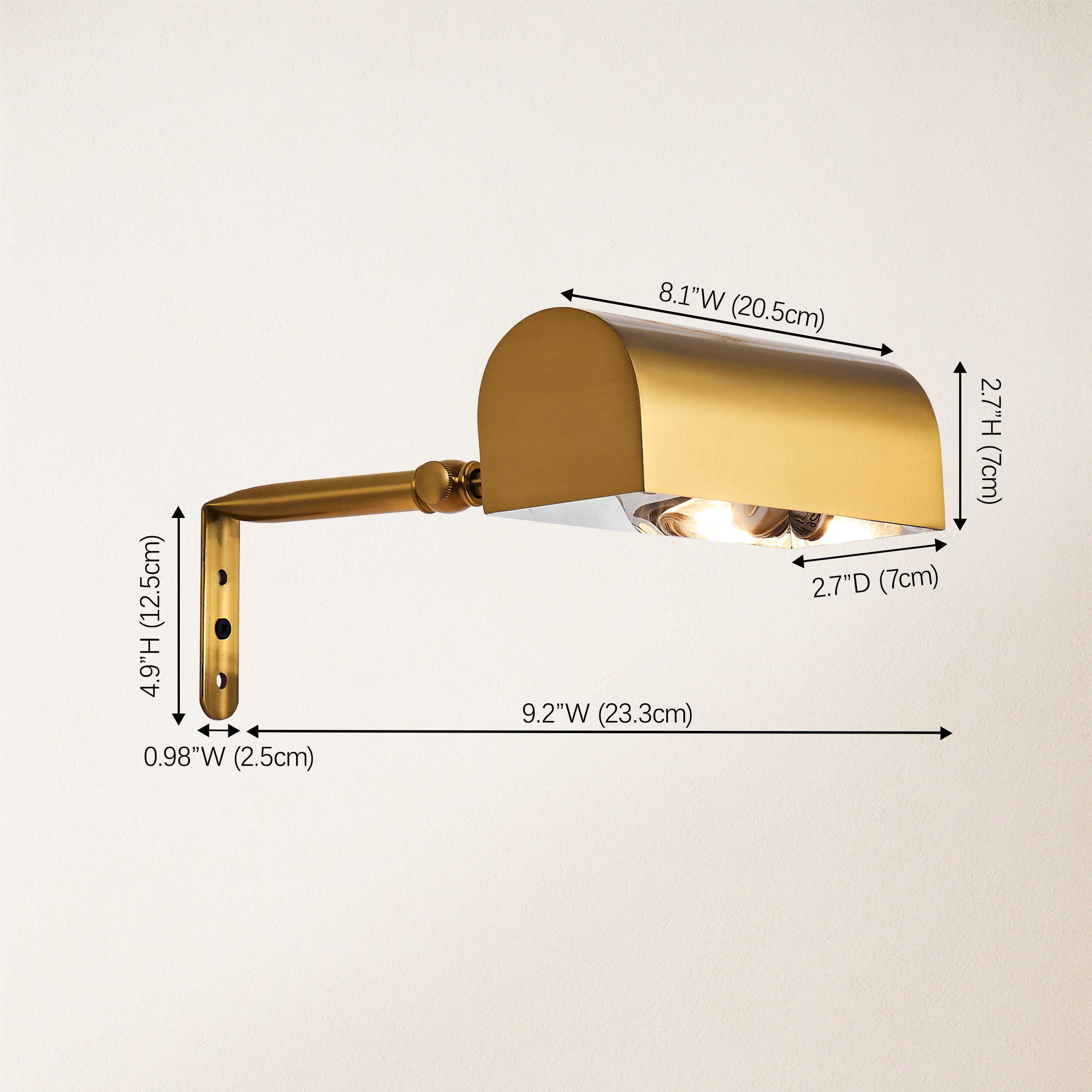 LumiArc Brass Gallery Picture Light 20.5cm W