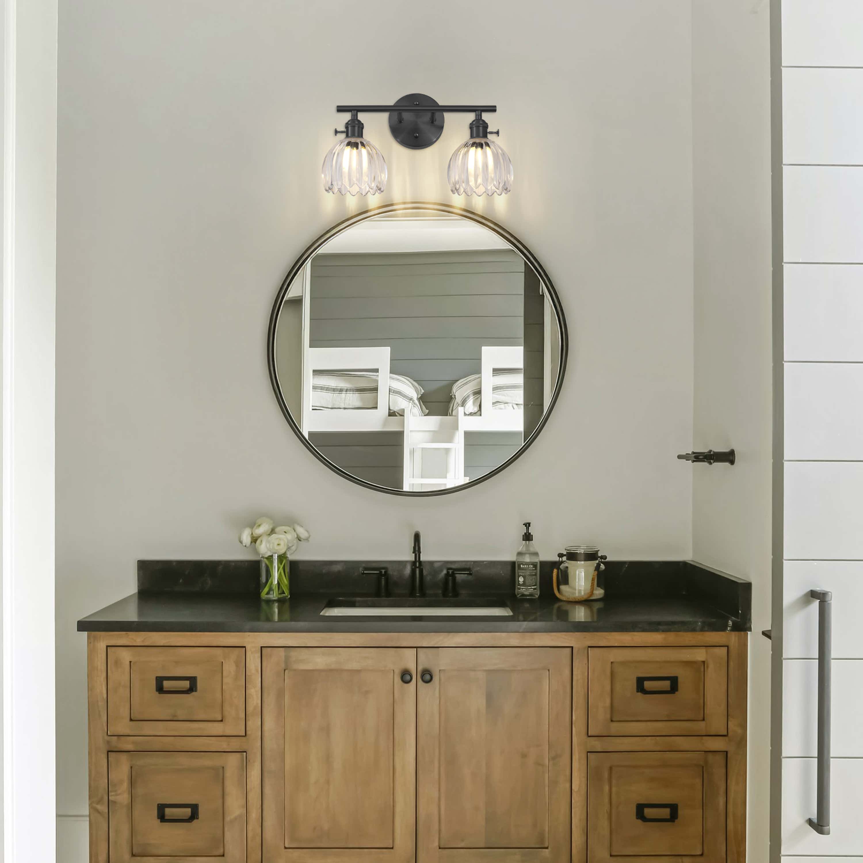 Orbixa Clear Glass 2-Lights Wall Sconce 37.8cm W