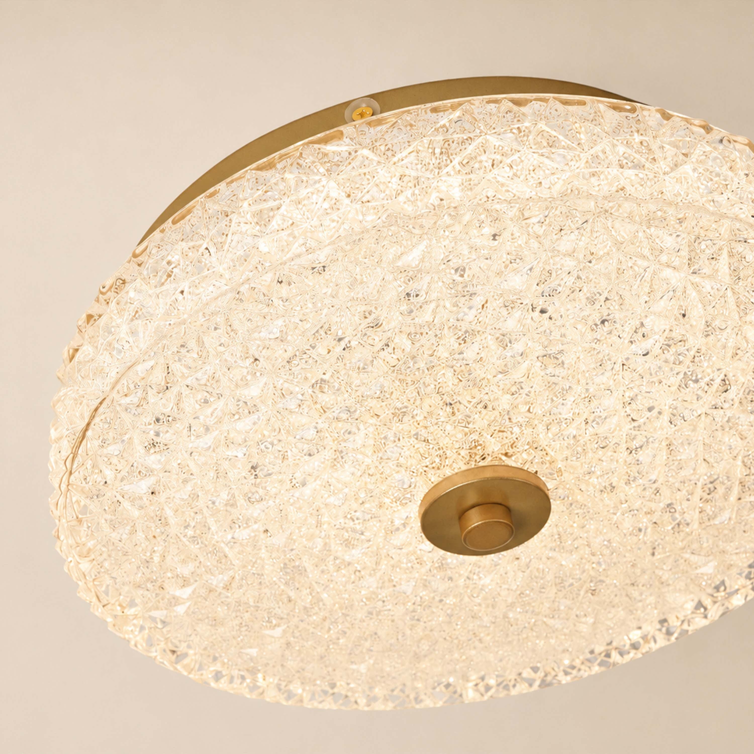 Marielle Crystal Glass Round Flush Mount