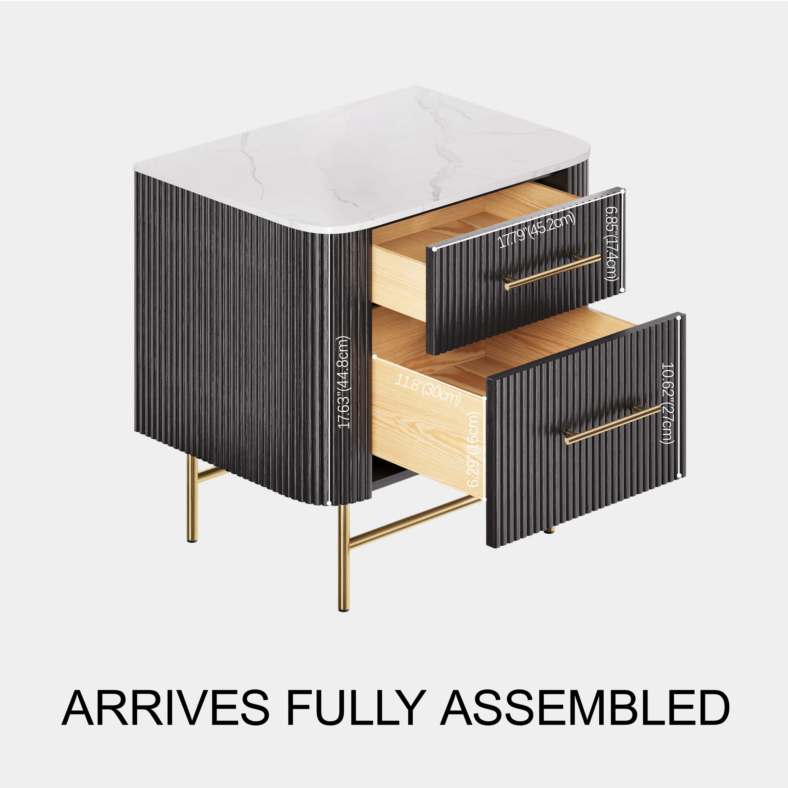 Ewan Sintered Stone Nightstand 26"W