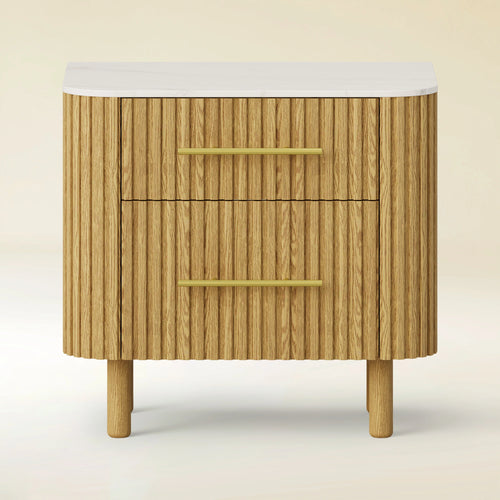 Charlie Sintered Stone Nightstand 26" W