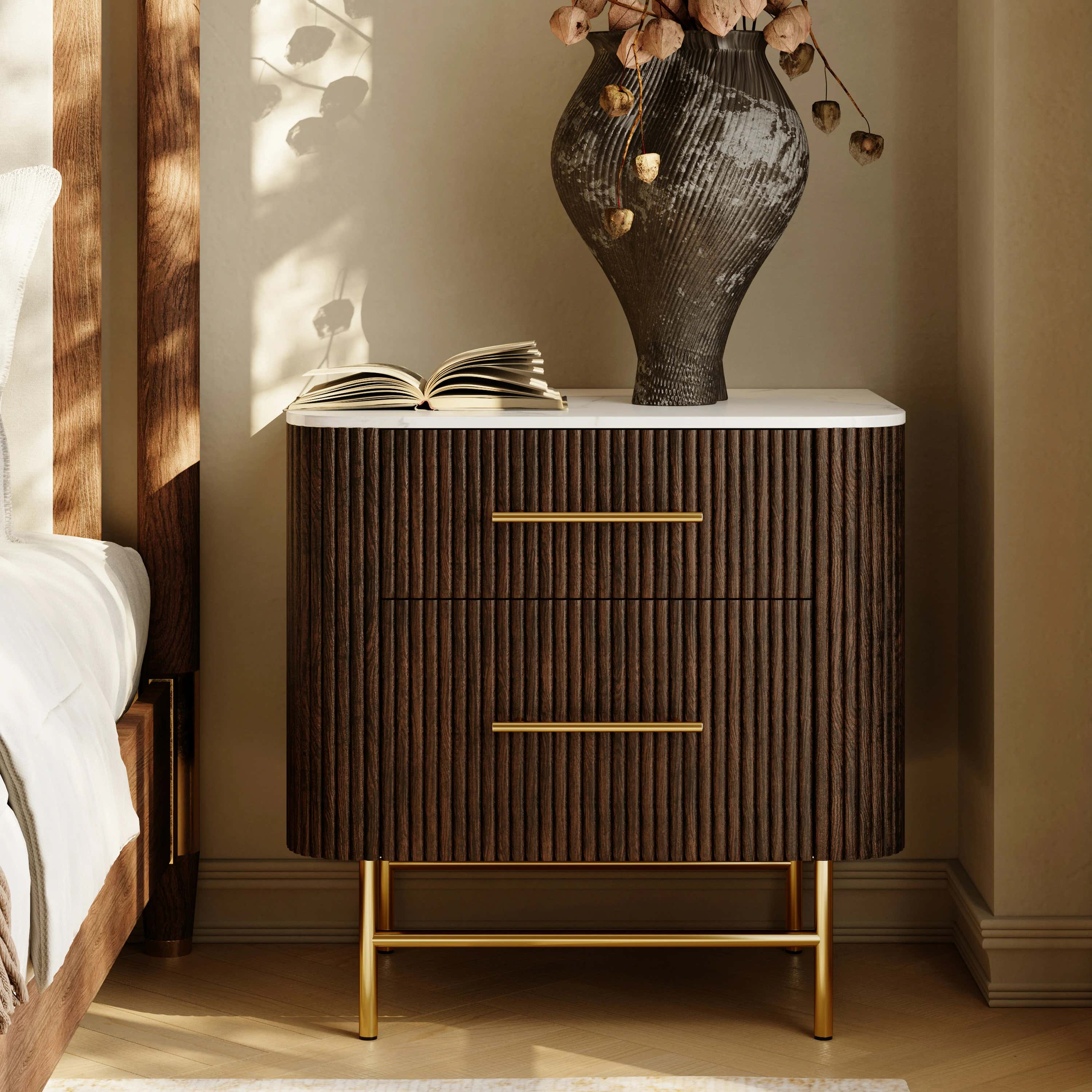 Ewan Sintered Stone Nightstand 26"W