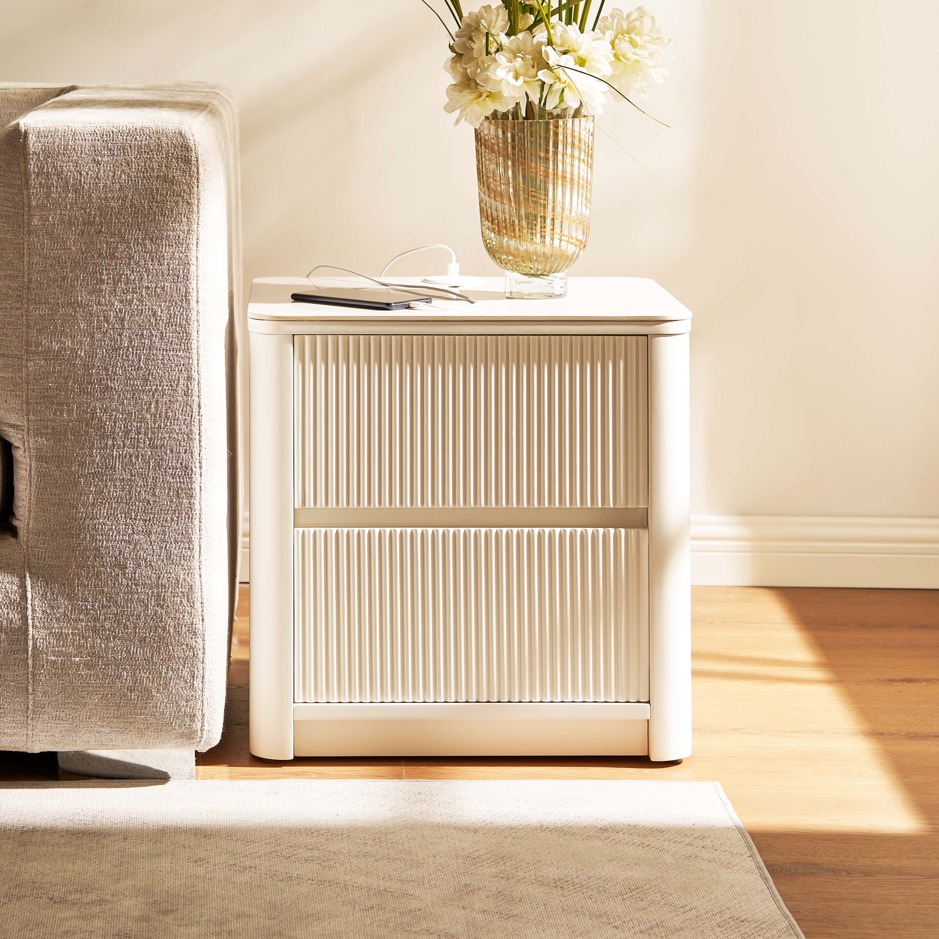 Celia Burnt Stone Nightstand 20"