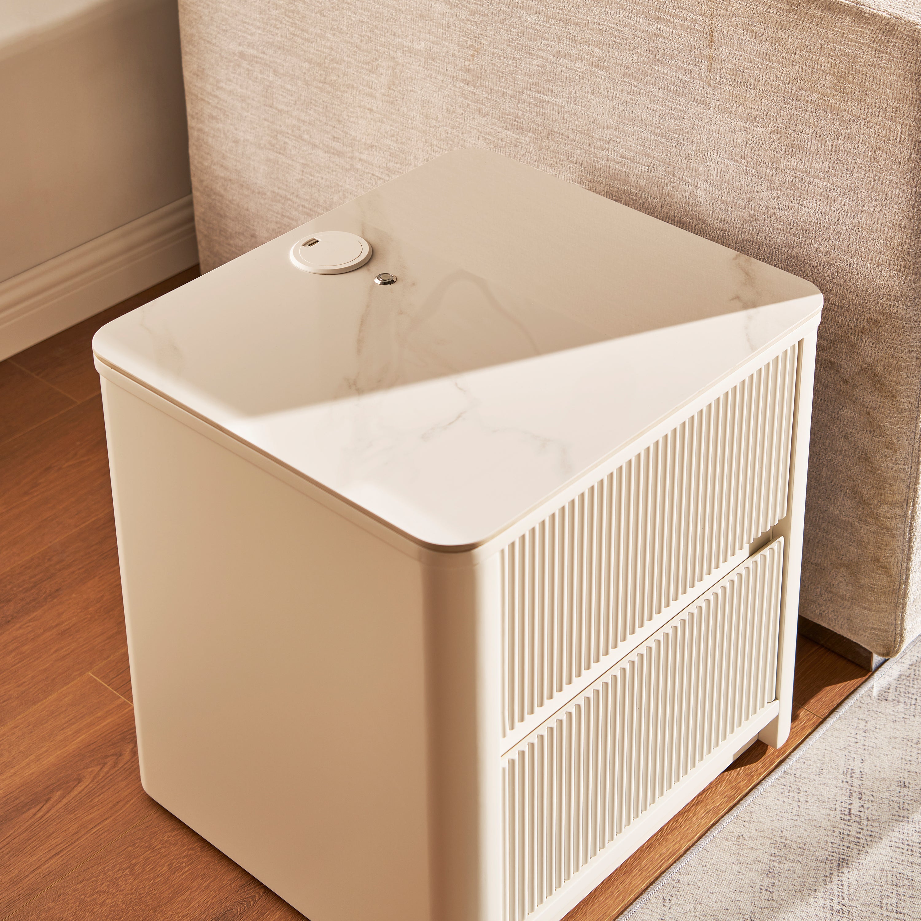 Celia Burnt Stone Nightstand 20"