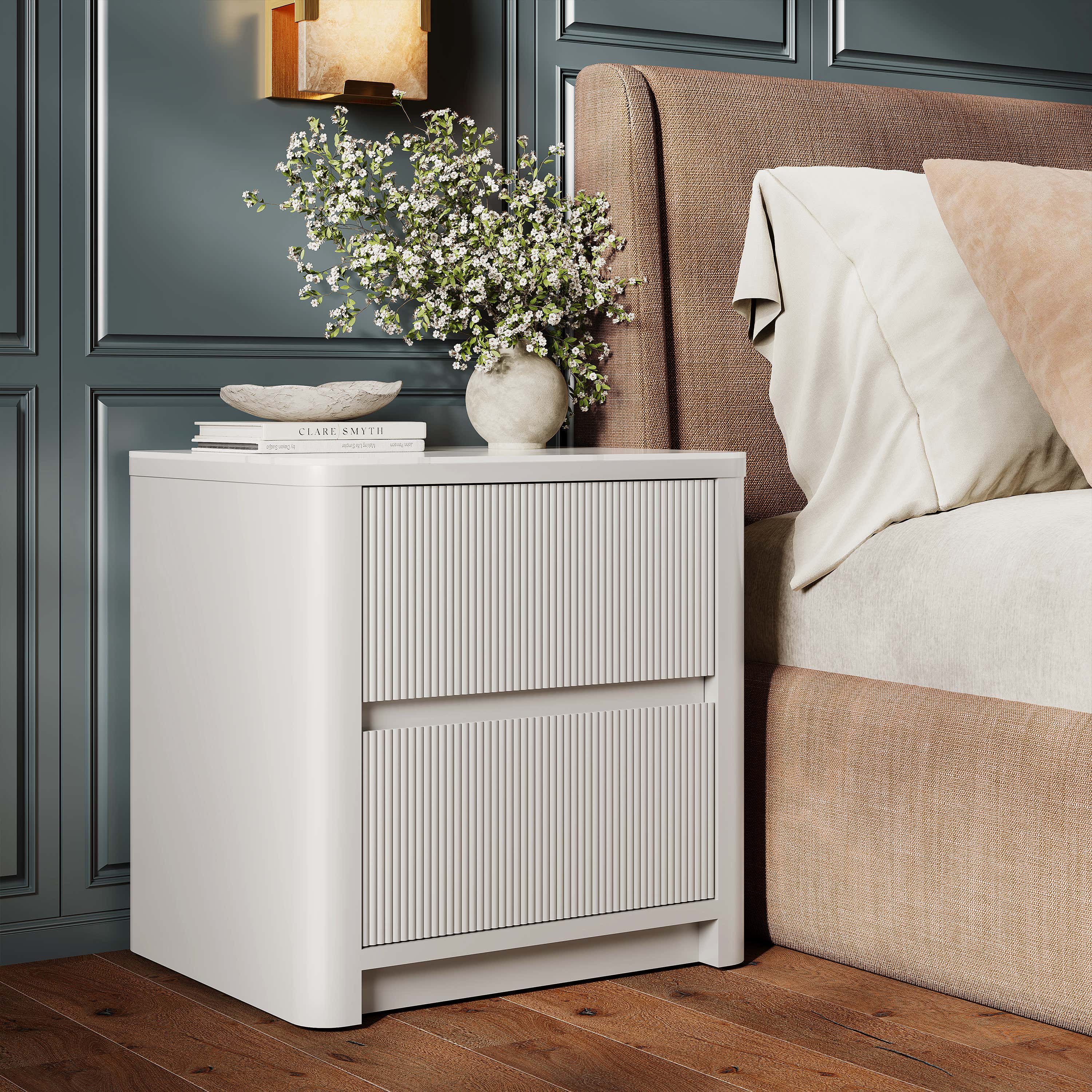 Celia Burnt Stone Nightstand 20"