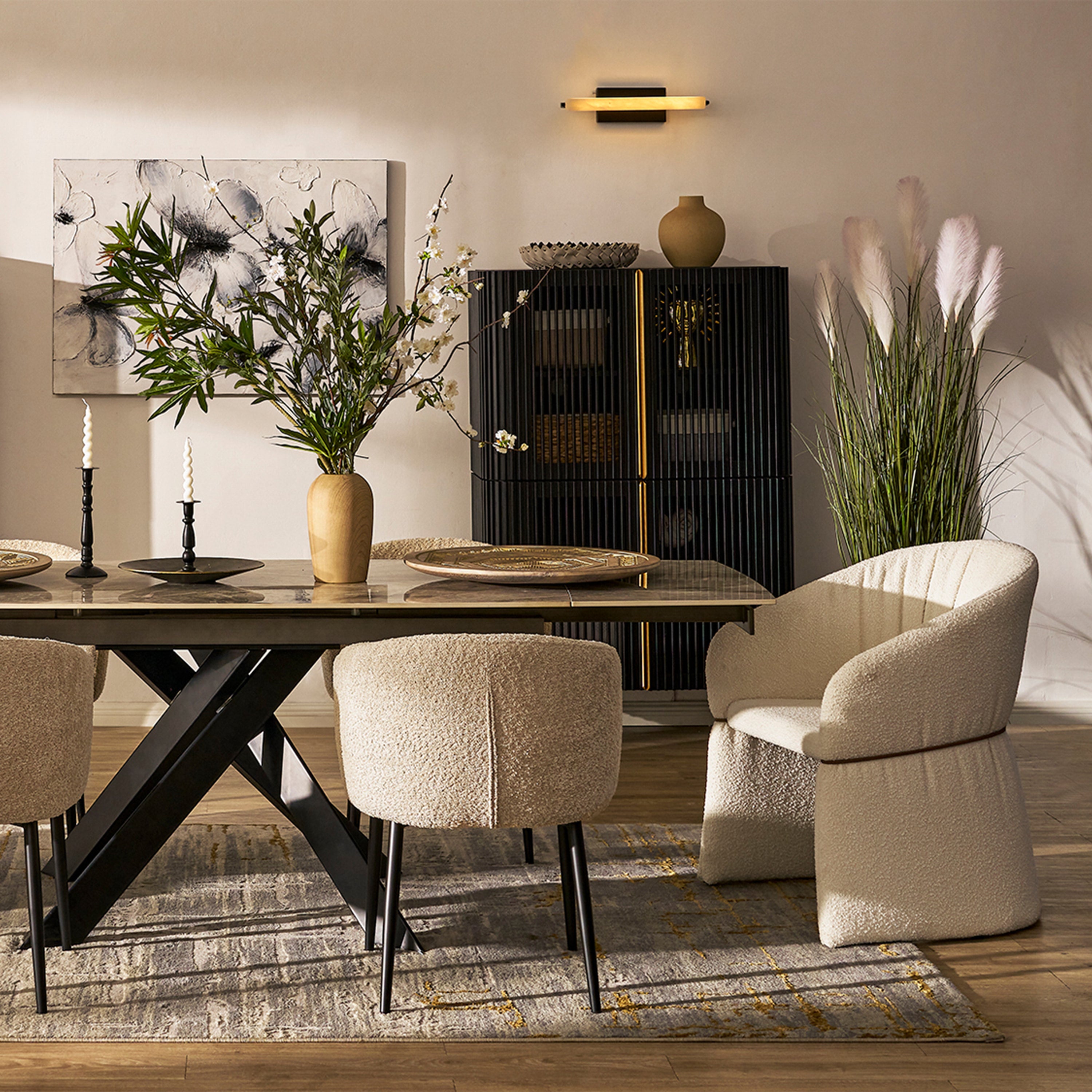 Labarthe Extended Rectangular Sintered Stone Dining Table 160cm-240cm