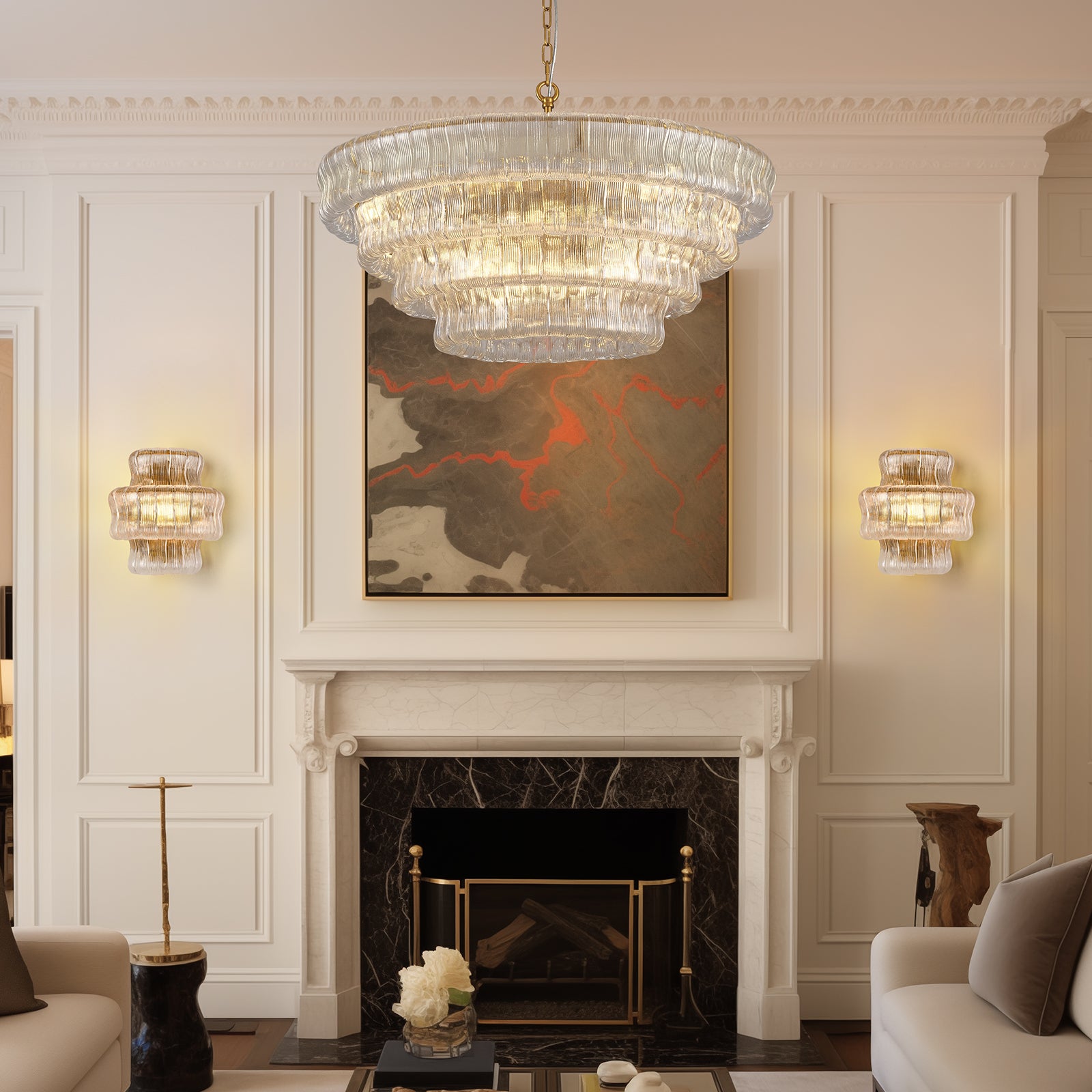 Ondalia Tiered Glass Wall Sconce