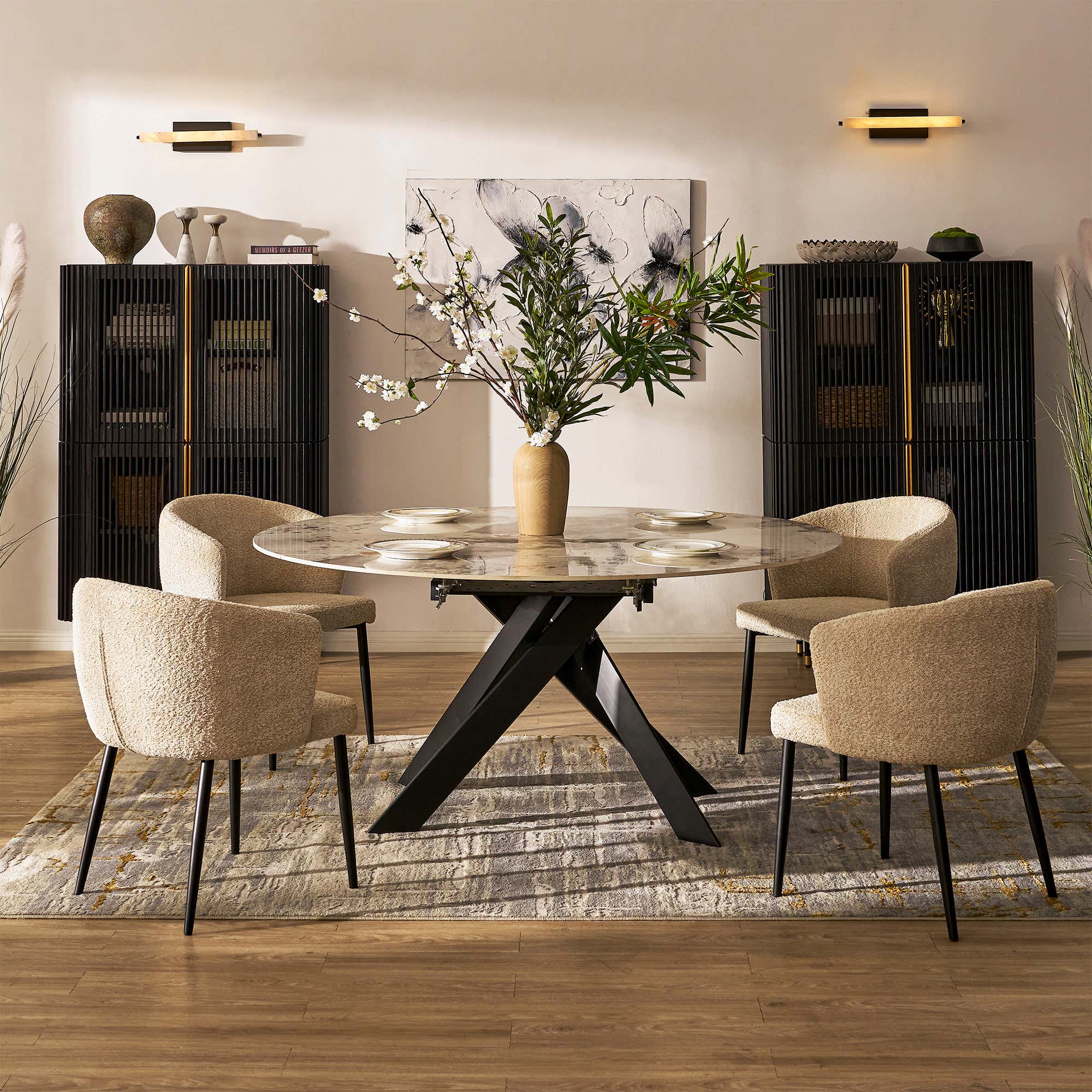 Labarthe Extended Rectangular Sintered Stone Dining Table 160cm-240cm