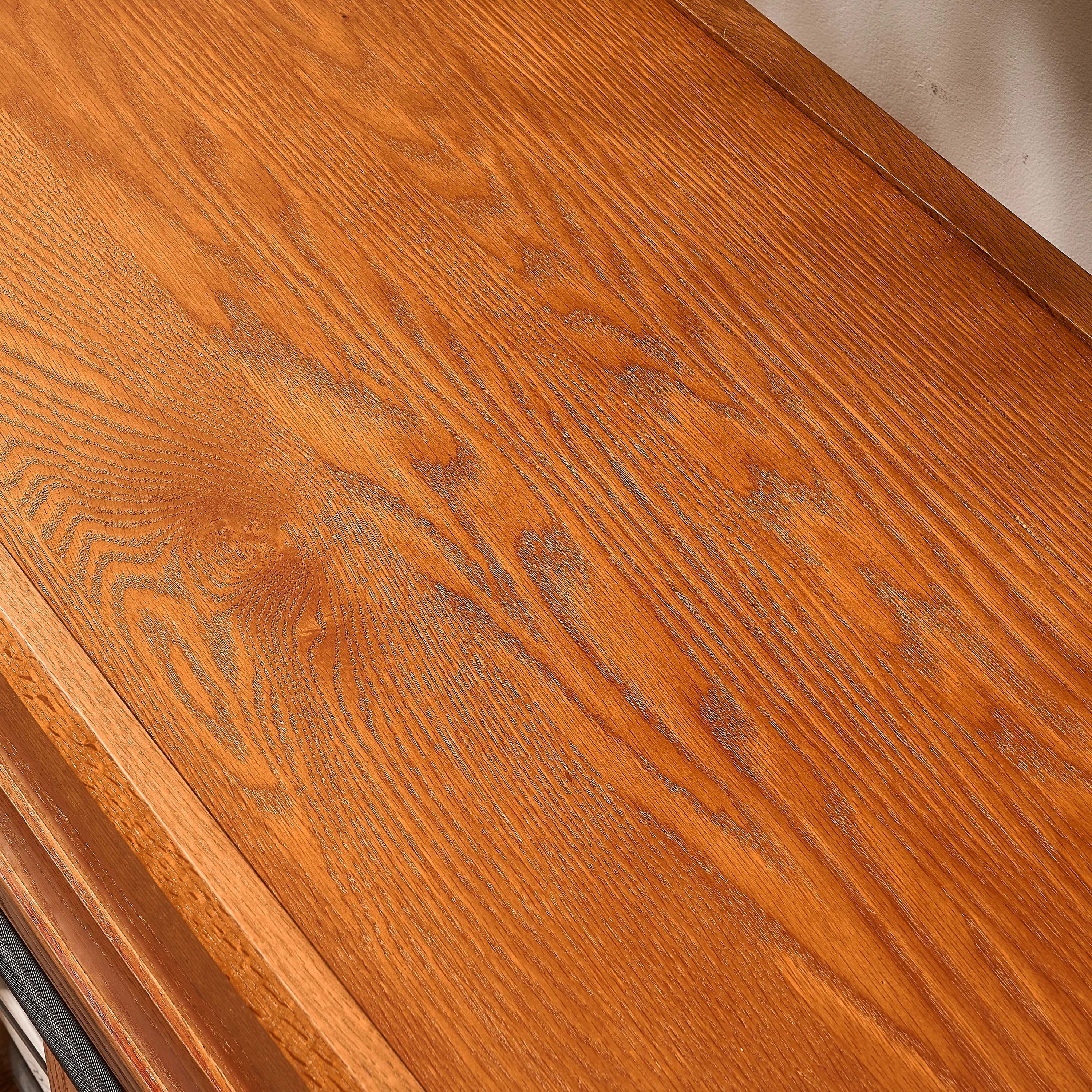 Alvar Oak Arched Glass Sideboard 63"W