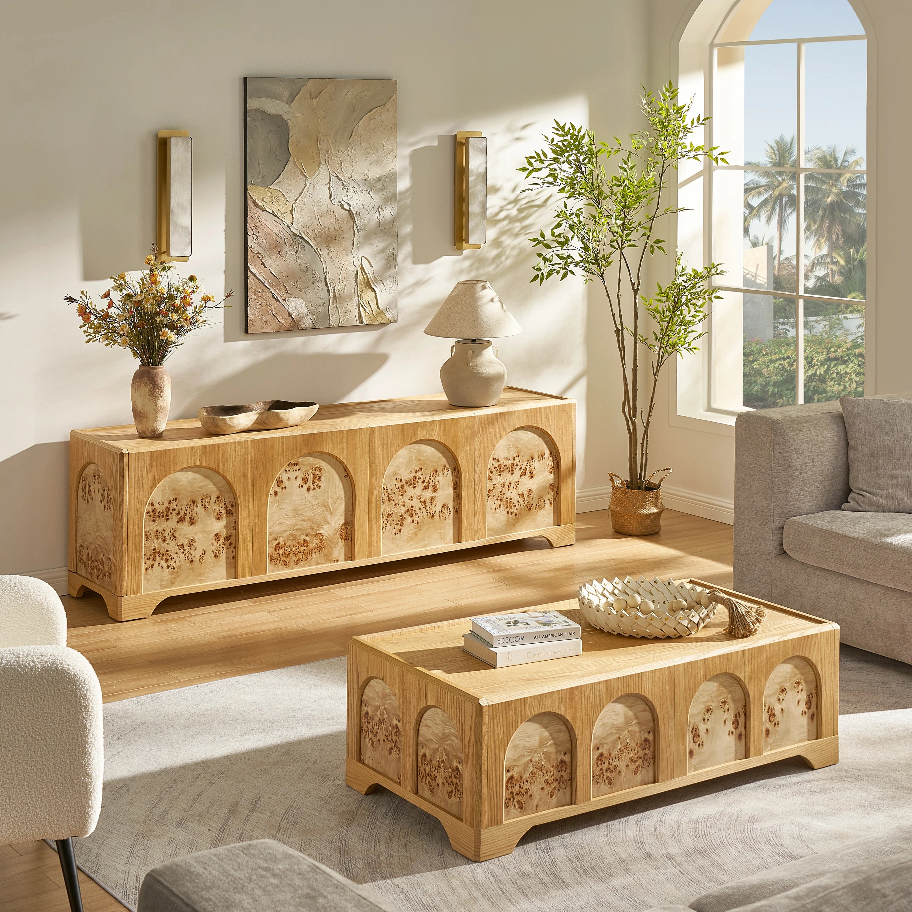 Aurora Oak Coffee Table 47.2"