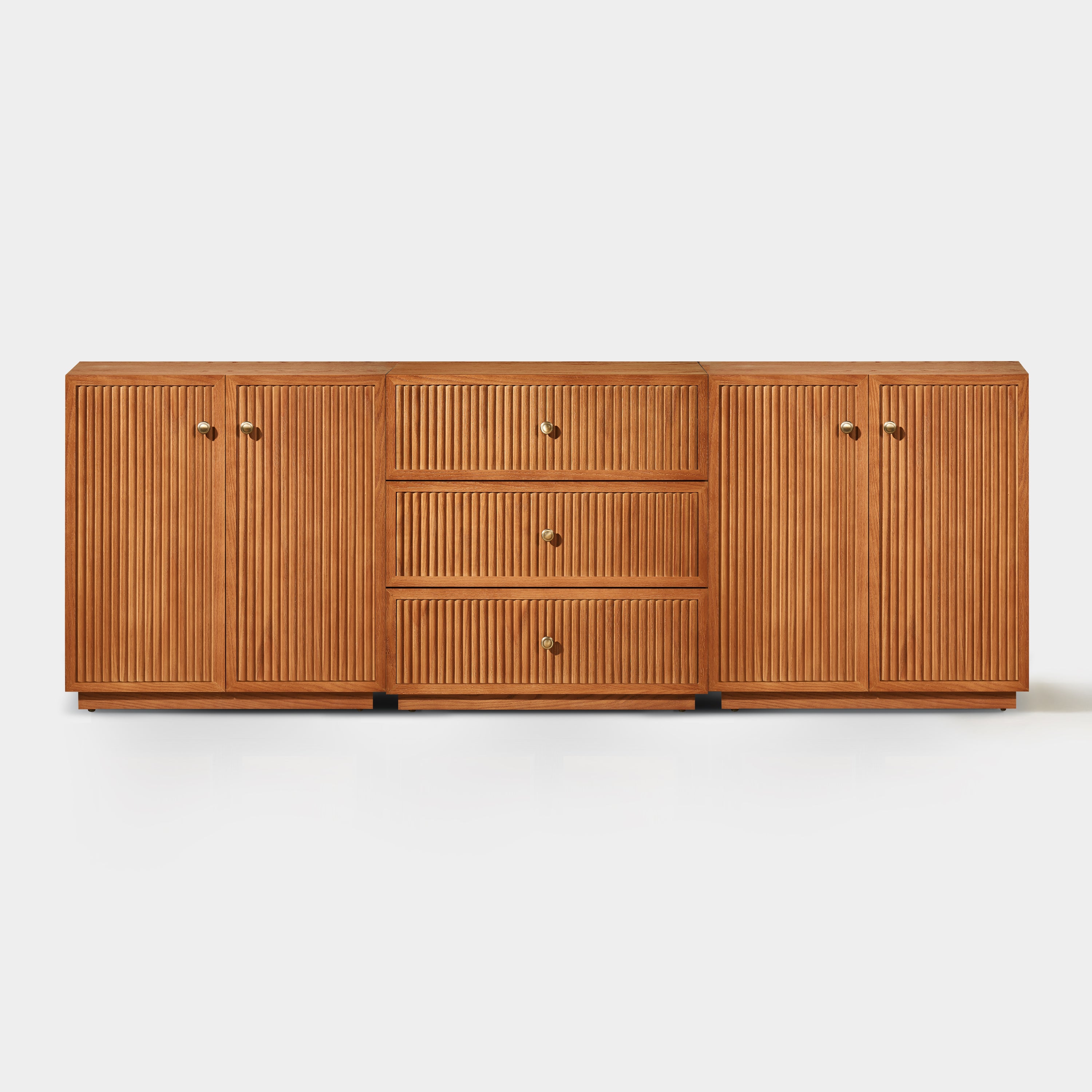 Avery Oak 3-Drawer Media Console 90"W