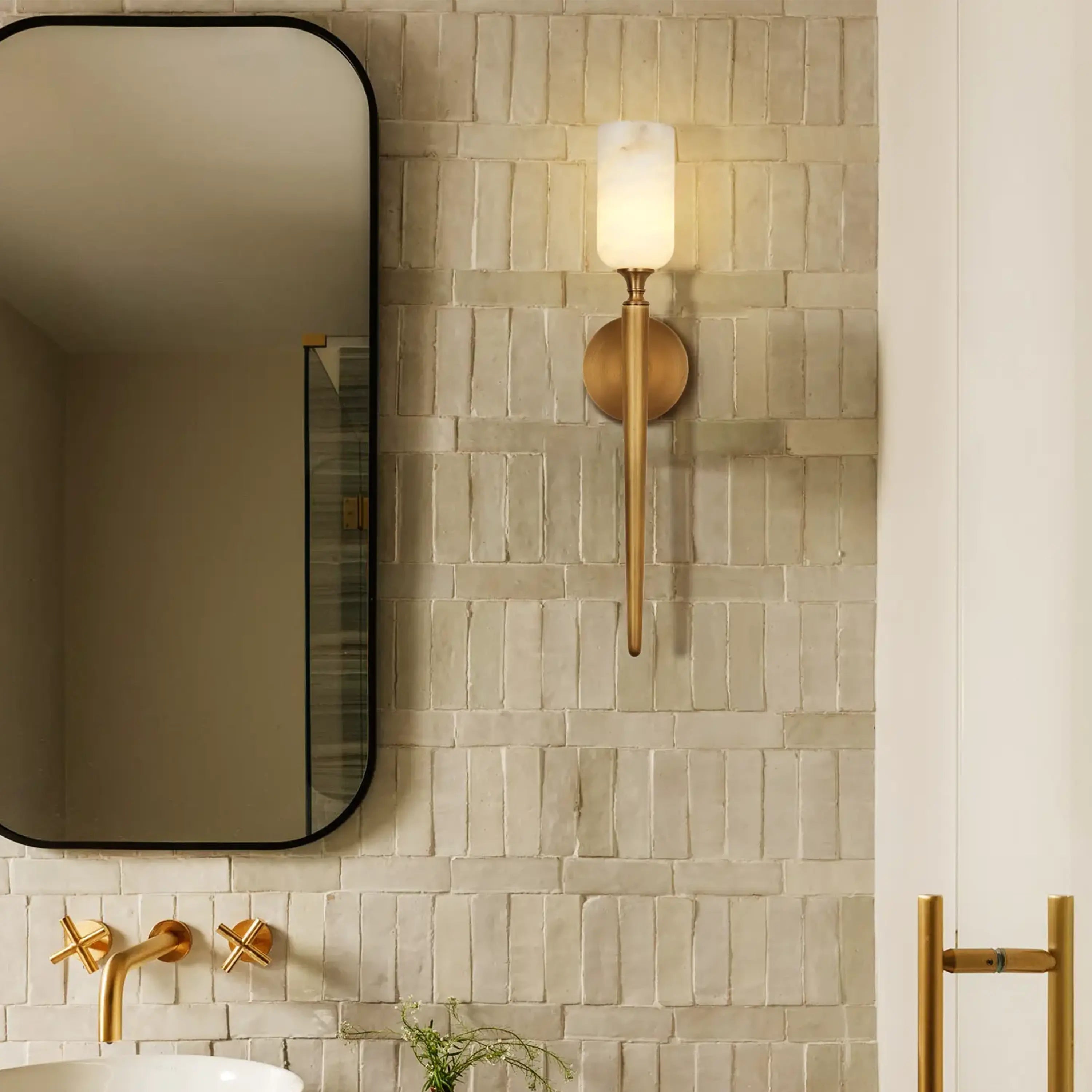Axis Alabaster 1 Light Wall Sconce 54.8cm