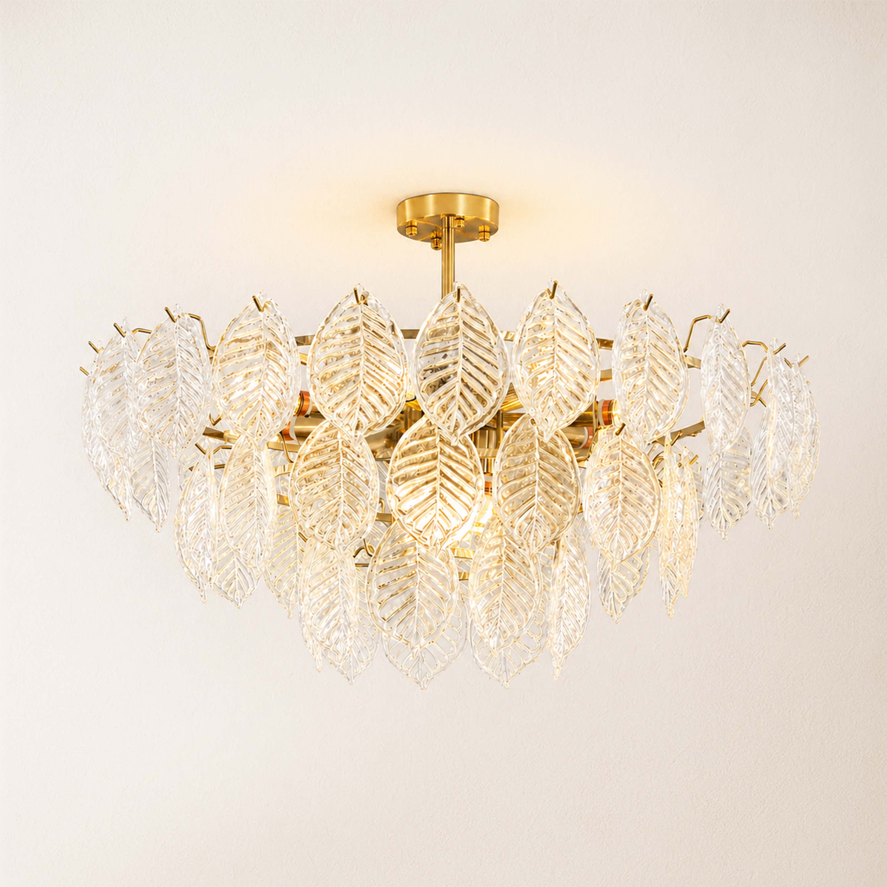 Sylvara Leaf Glass Chandelier