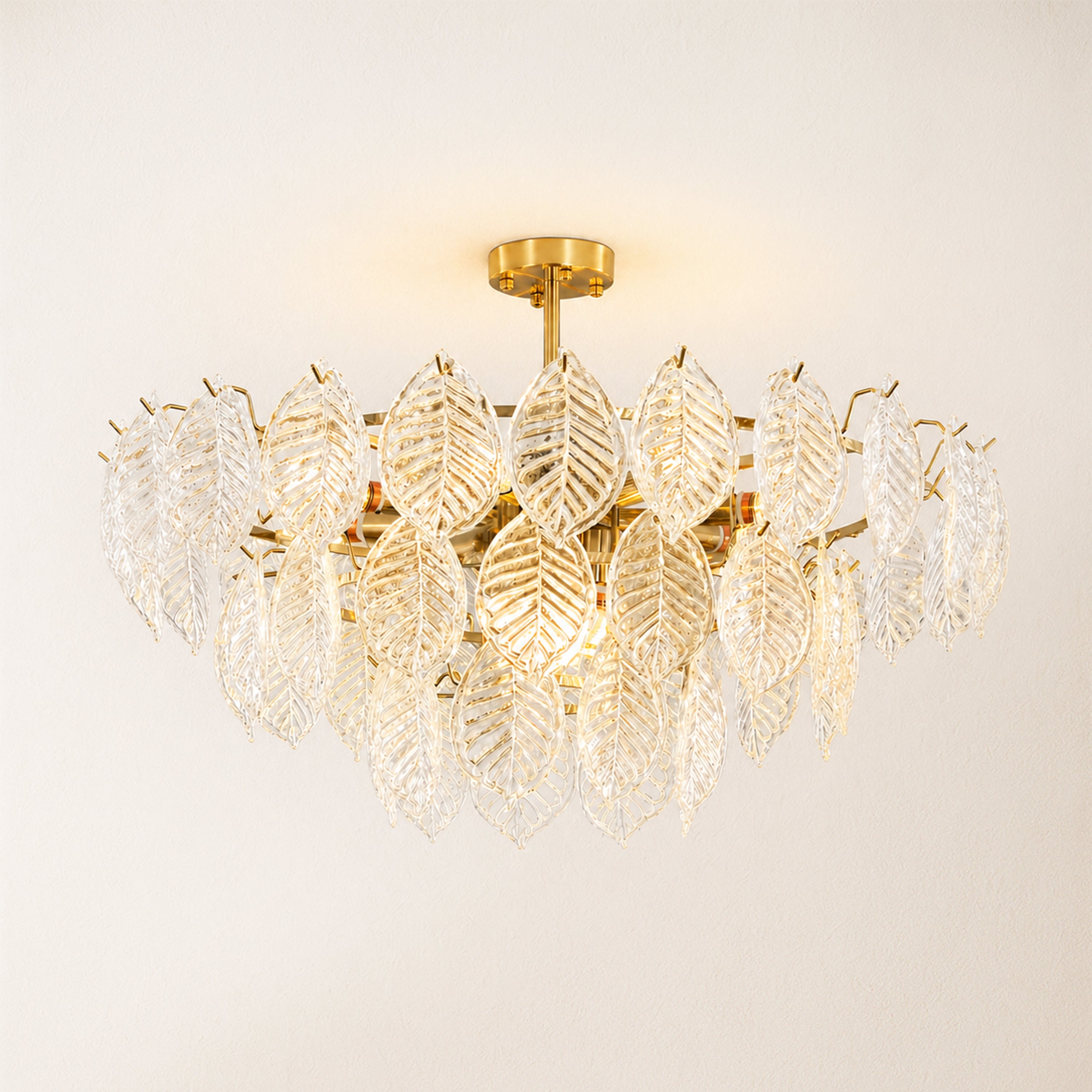 Sylvara Leaf Glass Chandelier