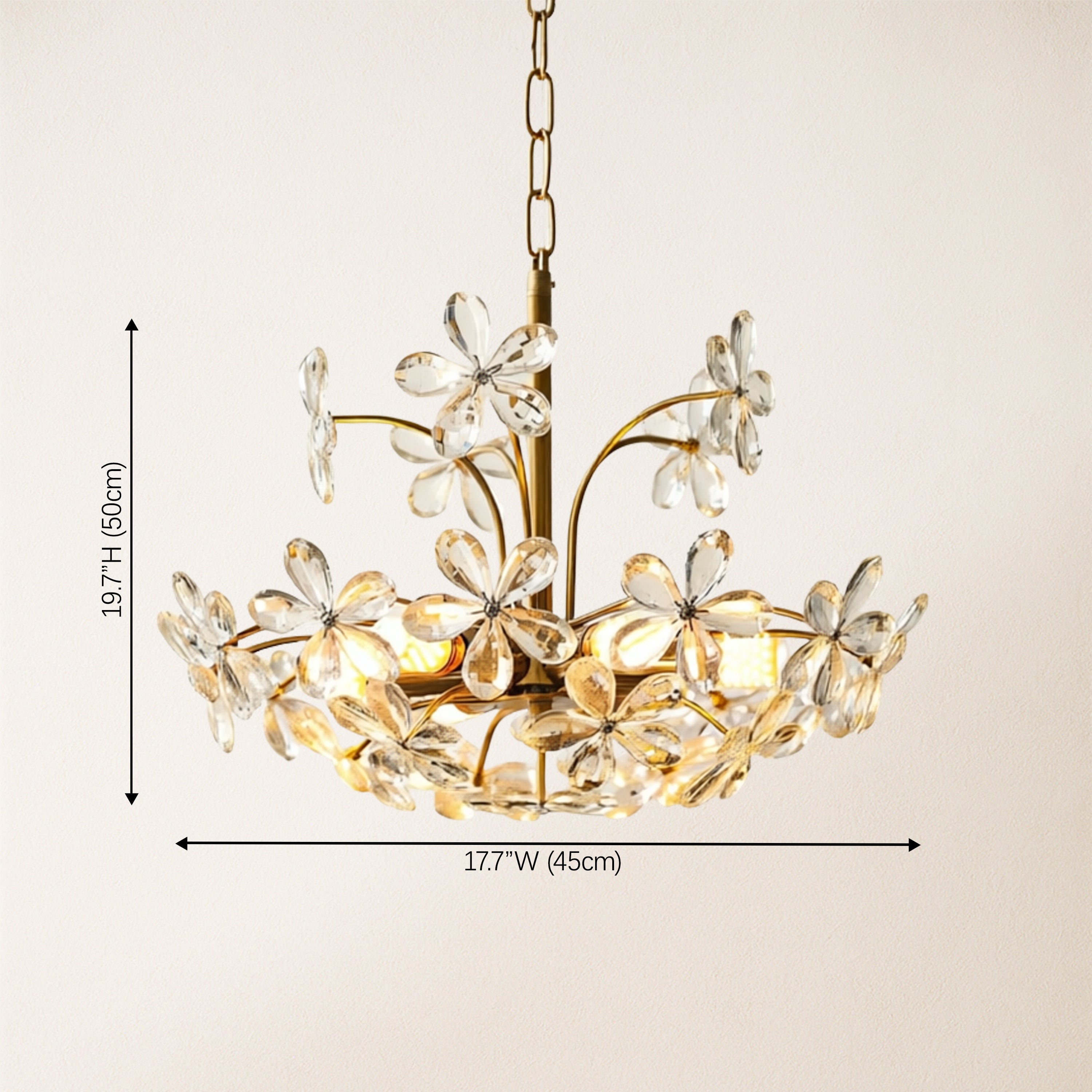 Liora Crystal Bloom Round Large Chandelier