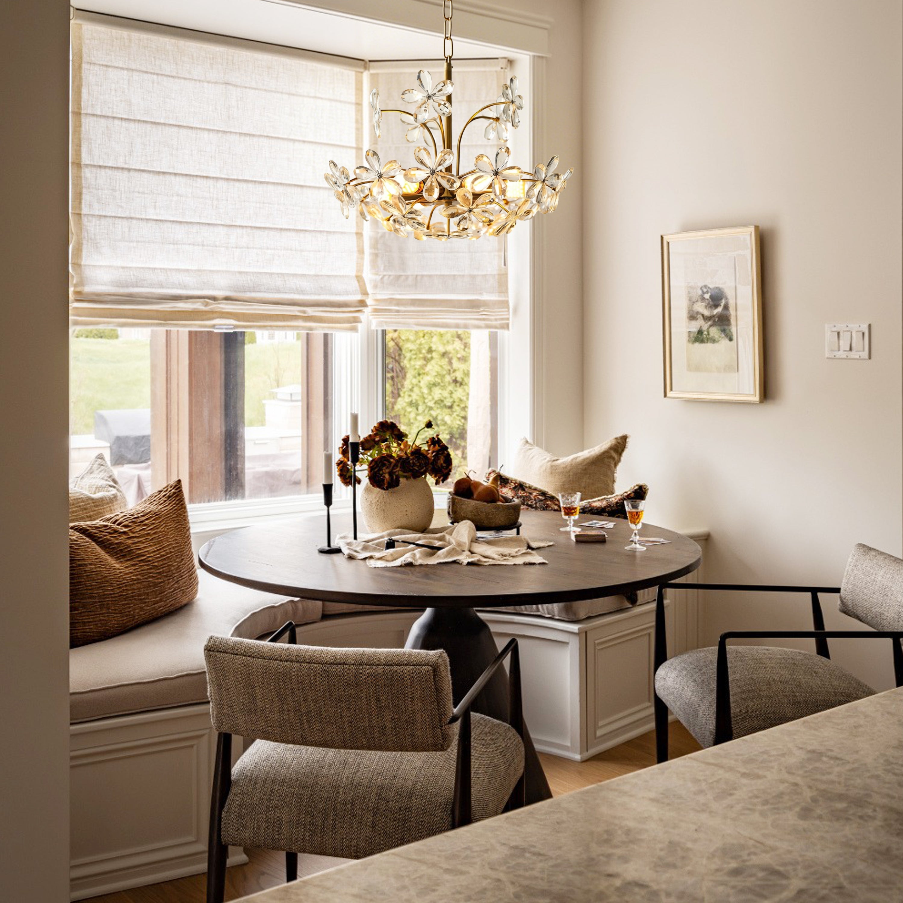 Liora Crystal Bloom Round Large Chandelier