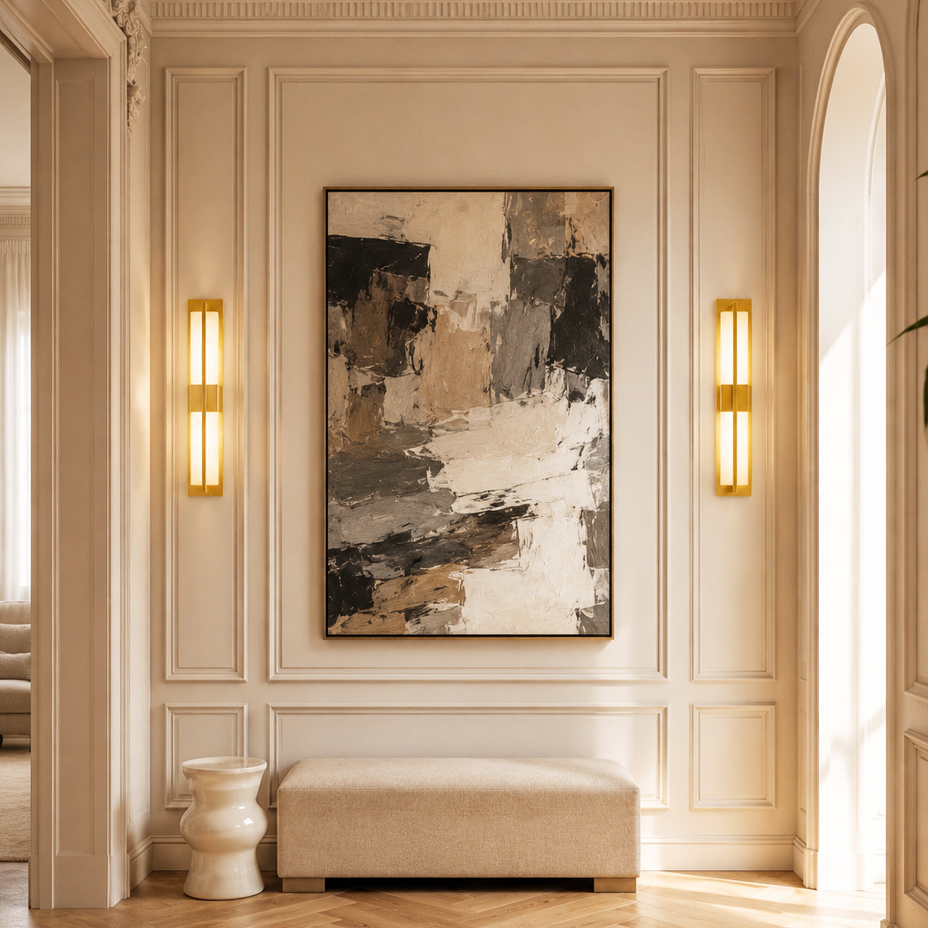 Caelum Alabaster Cuboid Wall Sconce