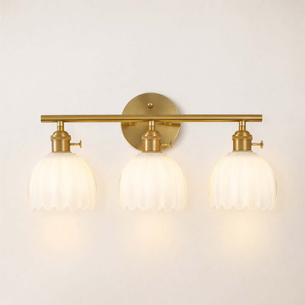Orbixa Milky Glass 3-Lights Wall Sconce 47.7cm W