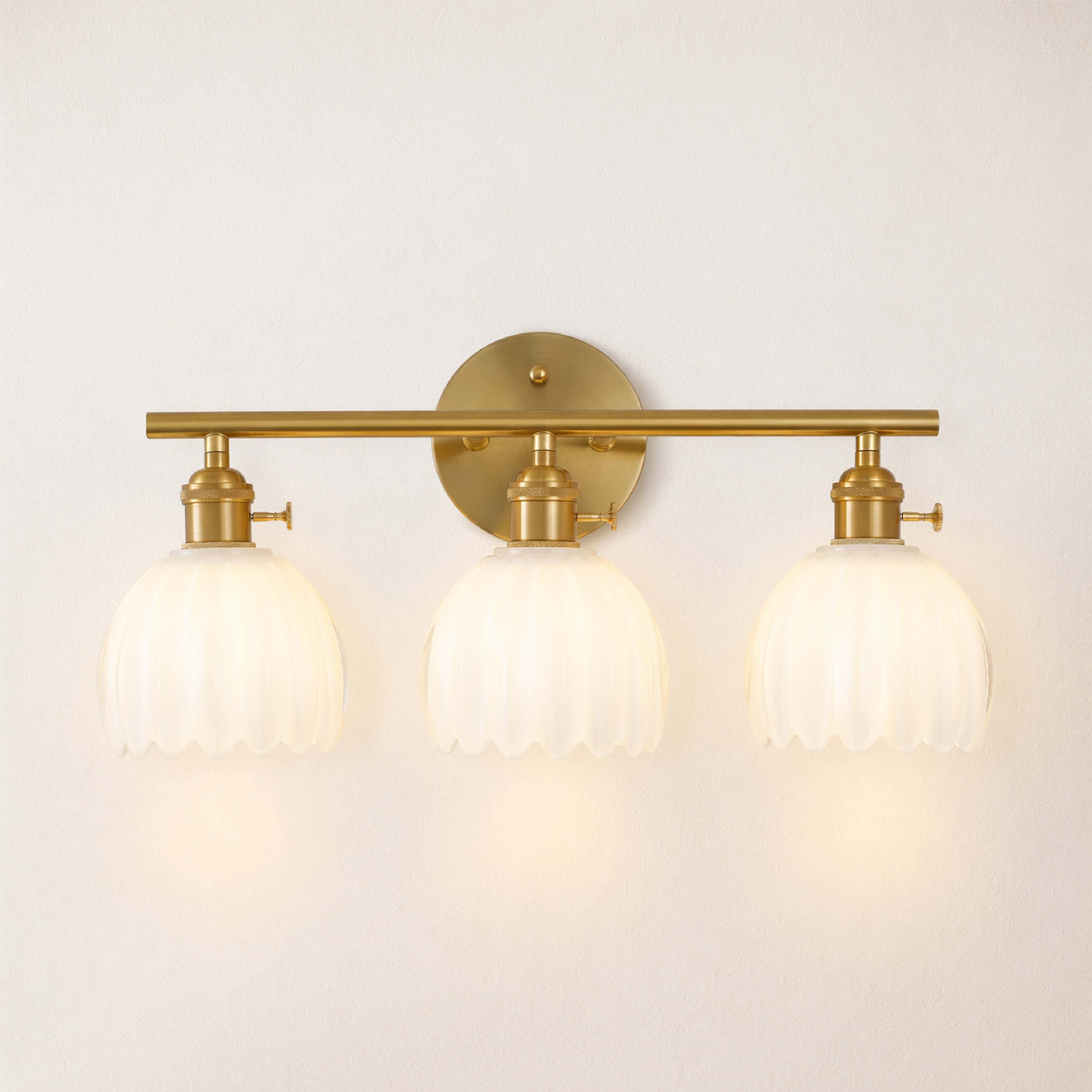 Orbixa Milky Glass 3-Lights Wall Sconce 47.7cm W