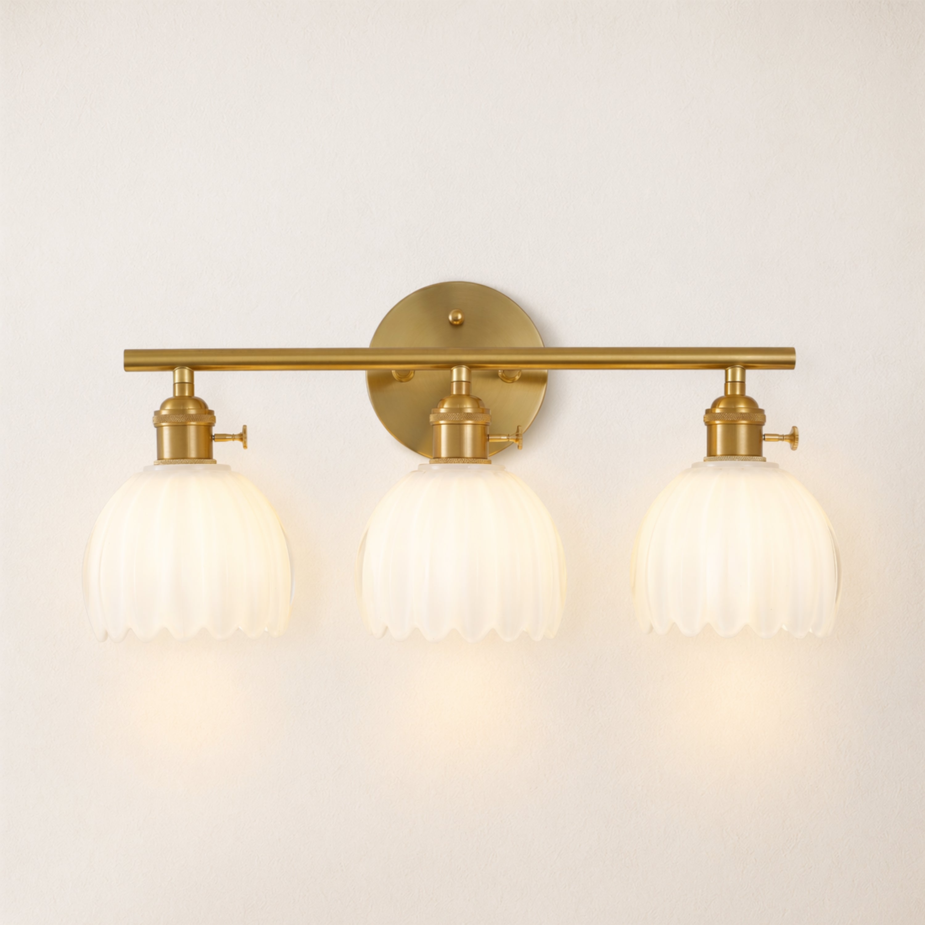 Orbixa Milky Glass 3-Lights Wall Sconce 47.7cm W
