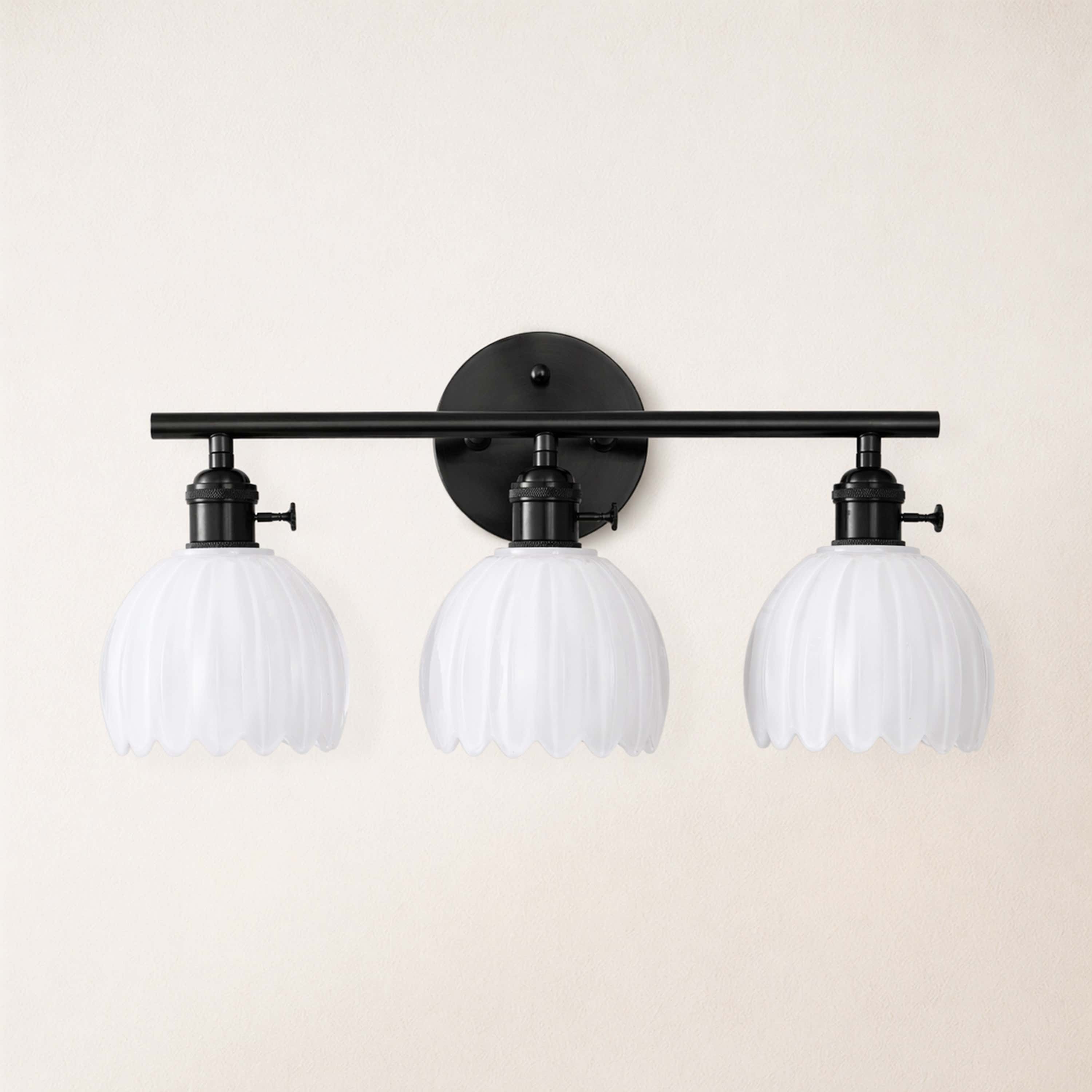 Orbixa Milky Glass 3-Lights Wall Sconce 47.7cm W