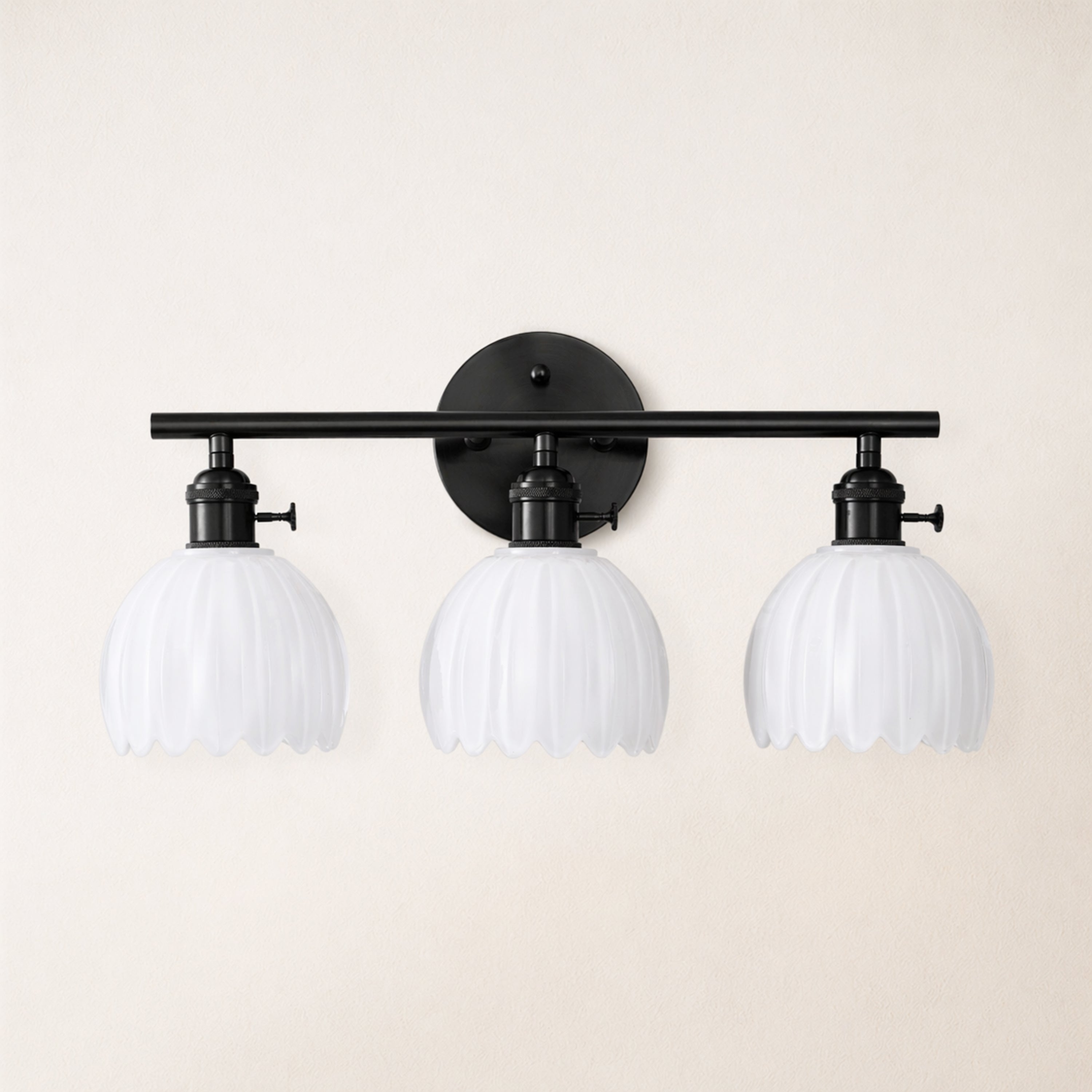Orbixa Milky Glass 3-Lights Wall Sconce 47.7cm W