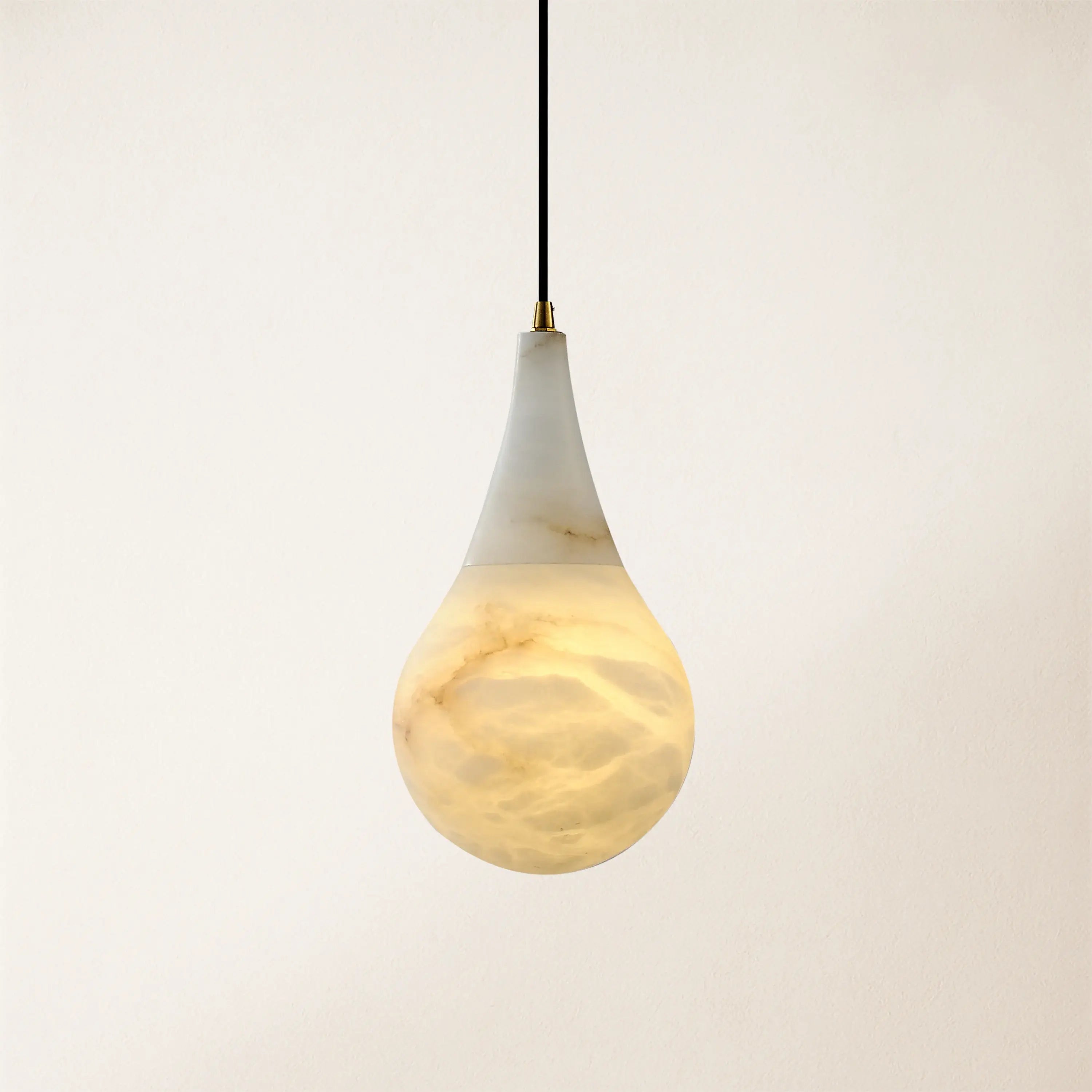 Ares Alabaster Modern Water-Drop Pendant 15cm