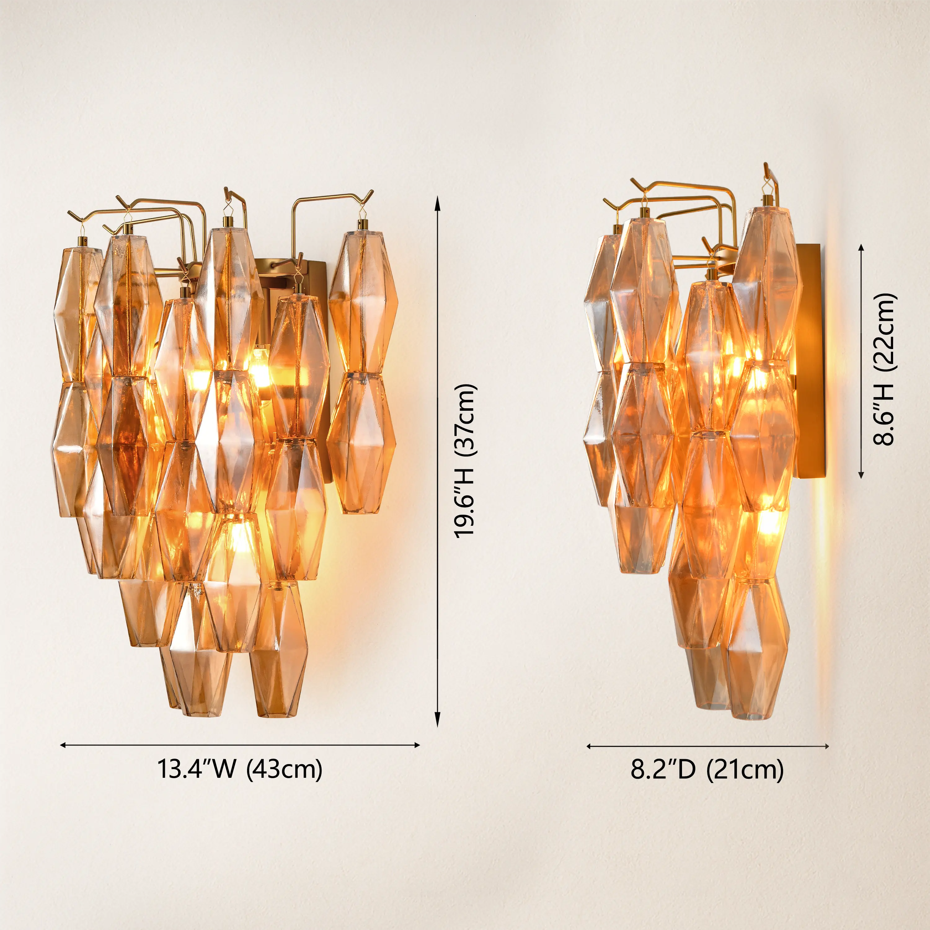 Celestial Drop Glass Wall Sconce 50cm H