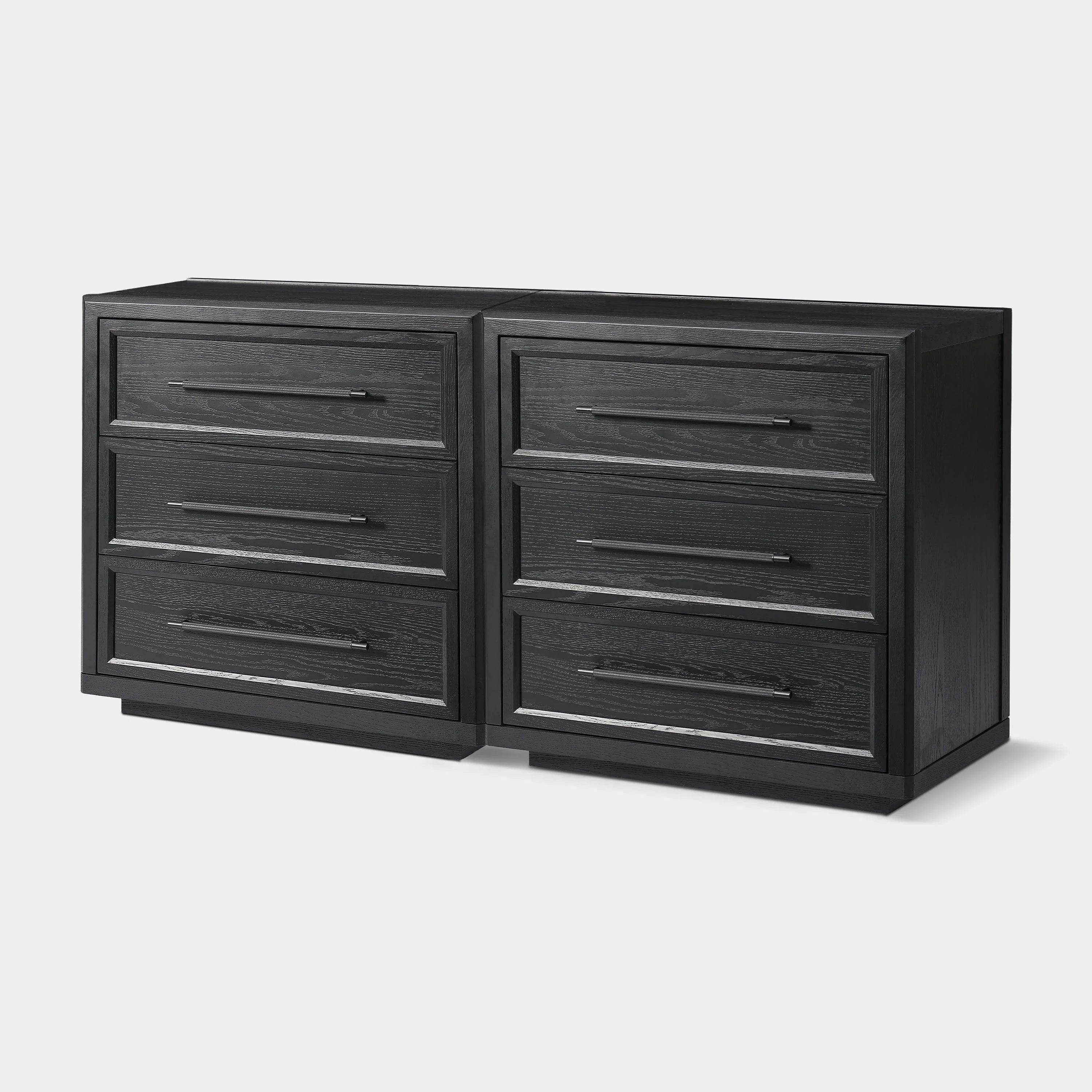 Alvar 61″ Oak 6-Drawer Chest(Set of 2)