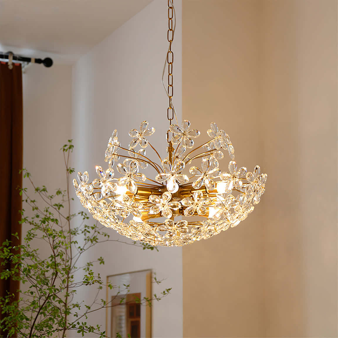 Liora Crystal Bloom Round Large Chandelier