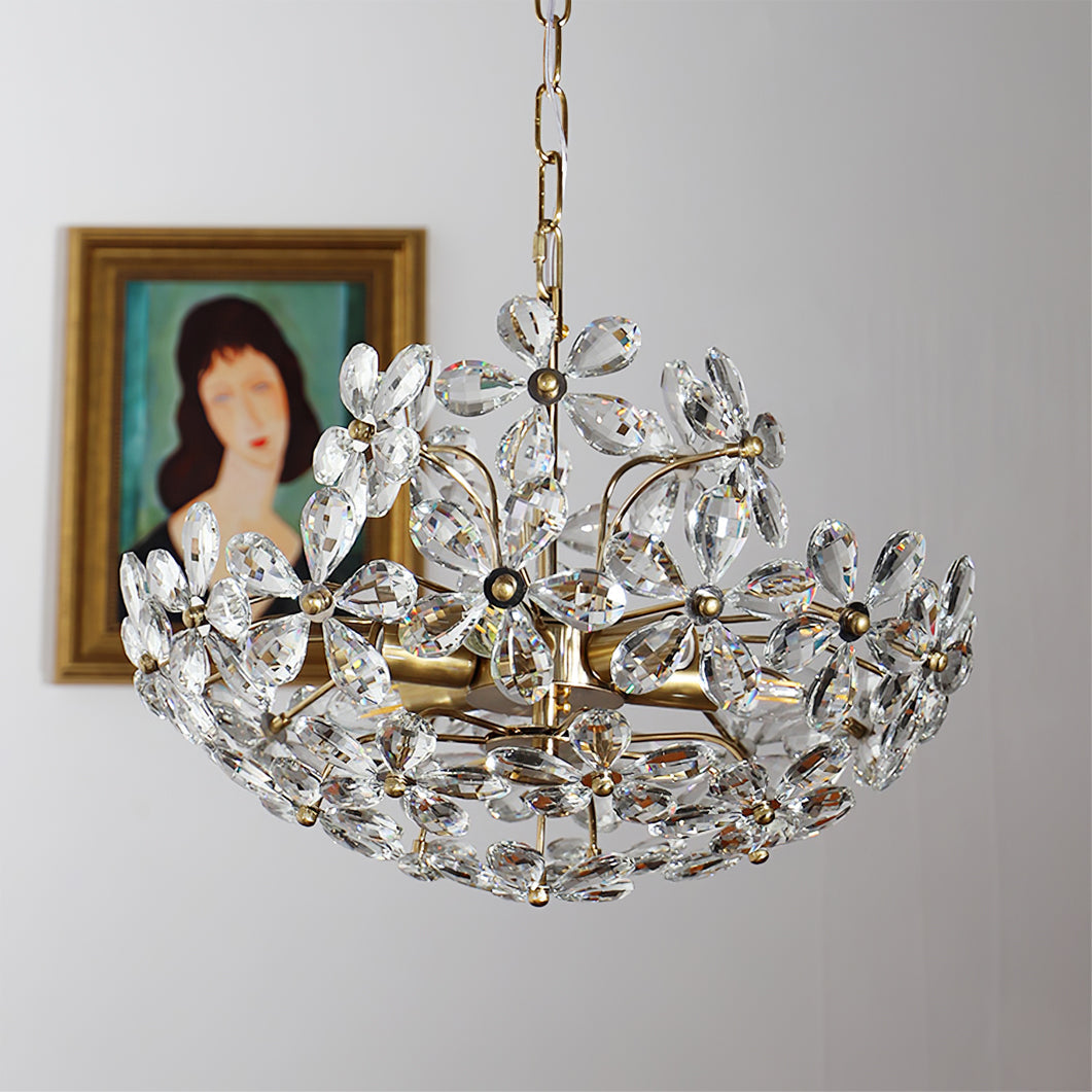 Liora Crystal Bloom Round Large Chandelier