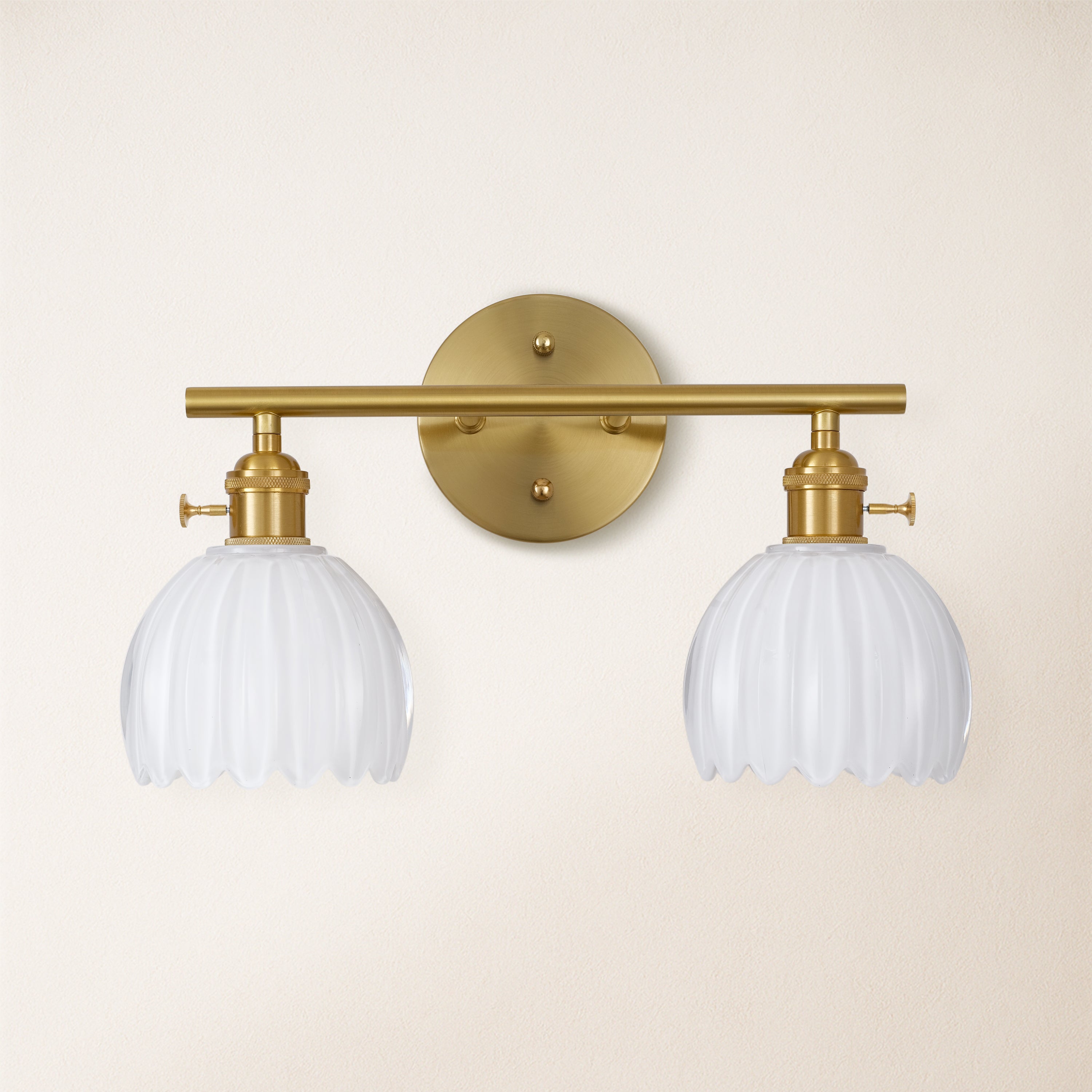 Orbixa Clear Glass 2-Lights Wall Sconce 37.8cm W