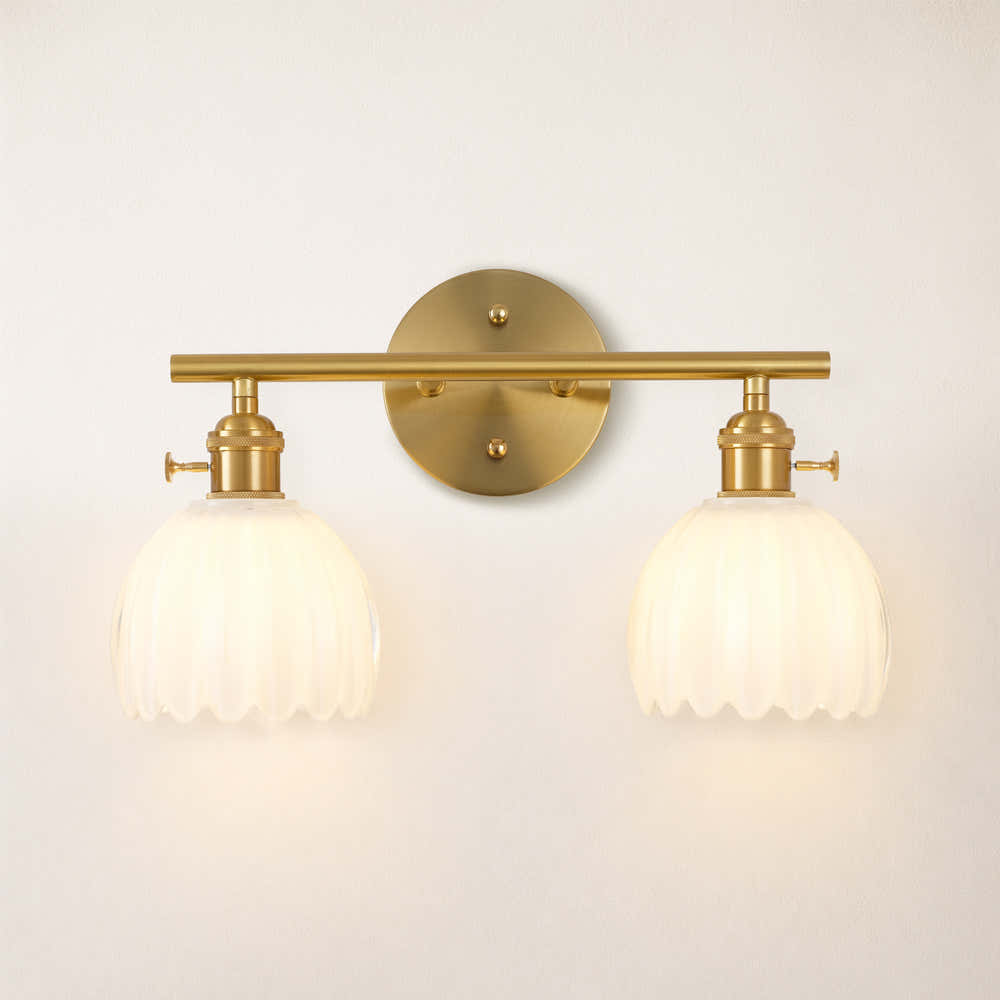 Orbixa Clear Glass 2-Lights Wall Sconce 37.8cm W