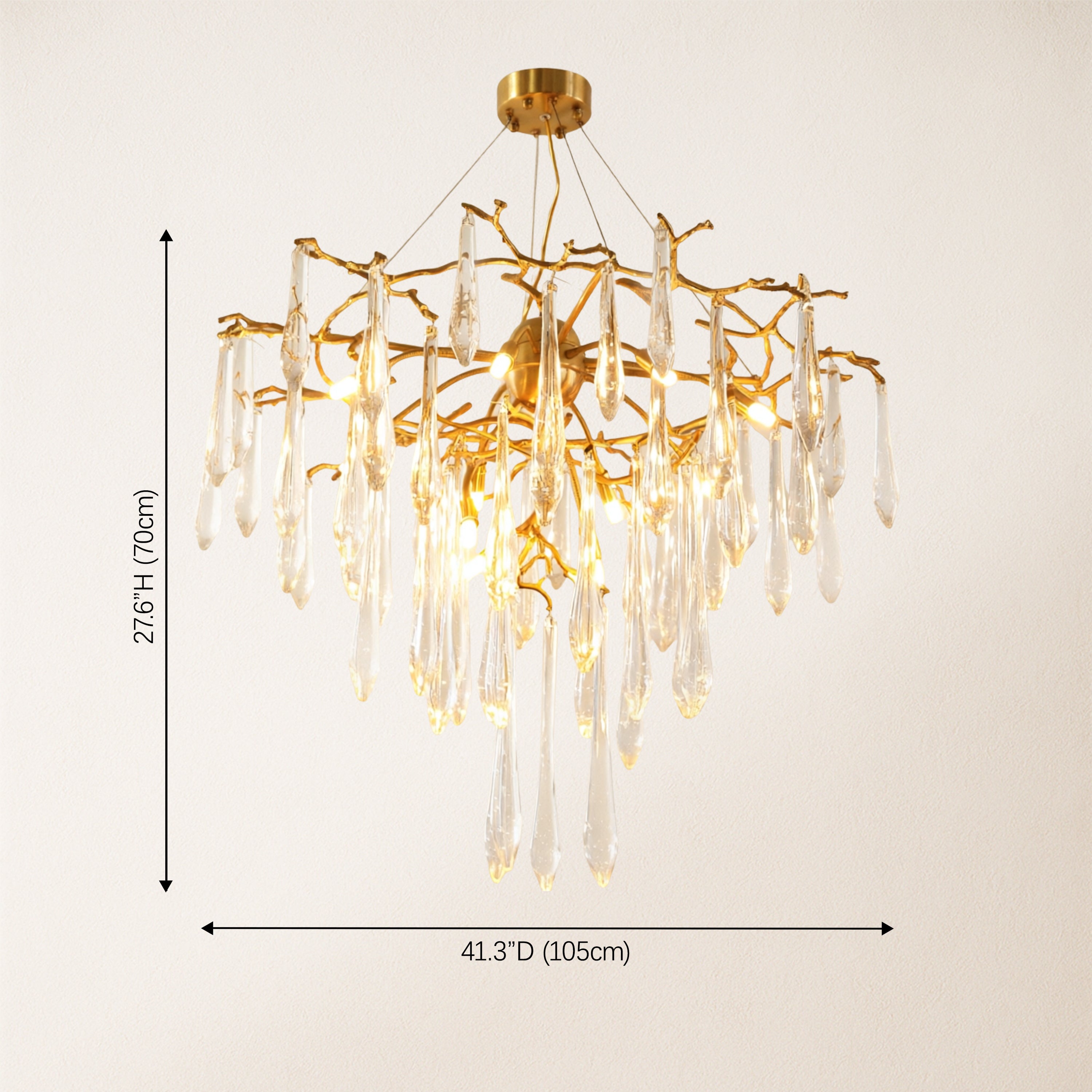 Aurevia Crystal Branch Round Chandelier